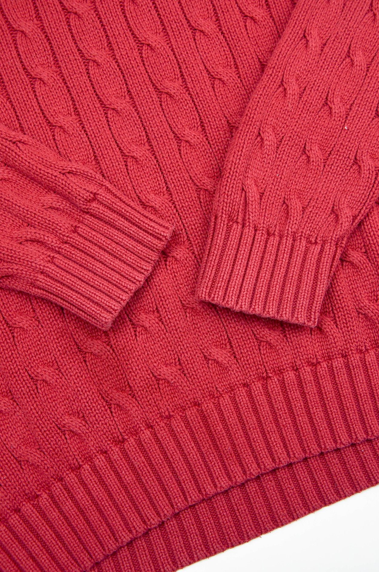 Ralph Lauren Ralph Lauren Red Cable Knit Sweater - Size L Size L / US 10 / IT 46 - 3 Thumbnail