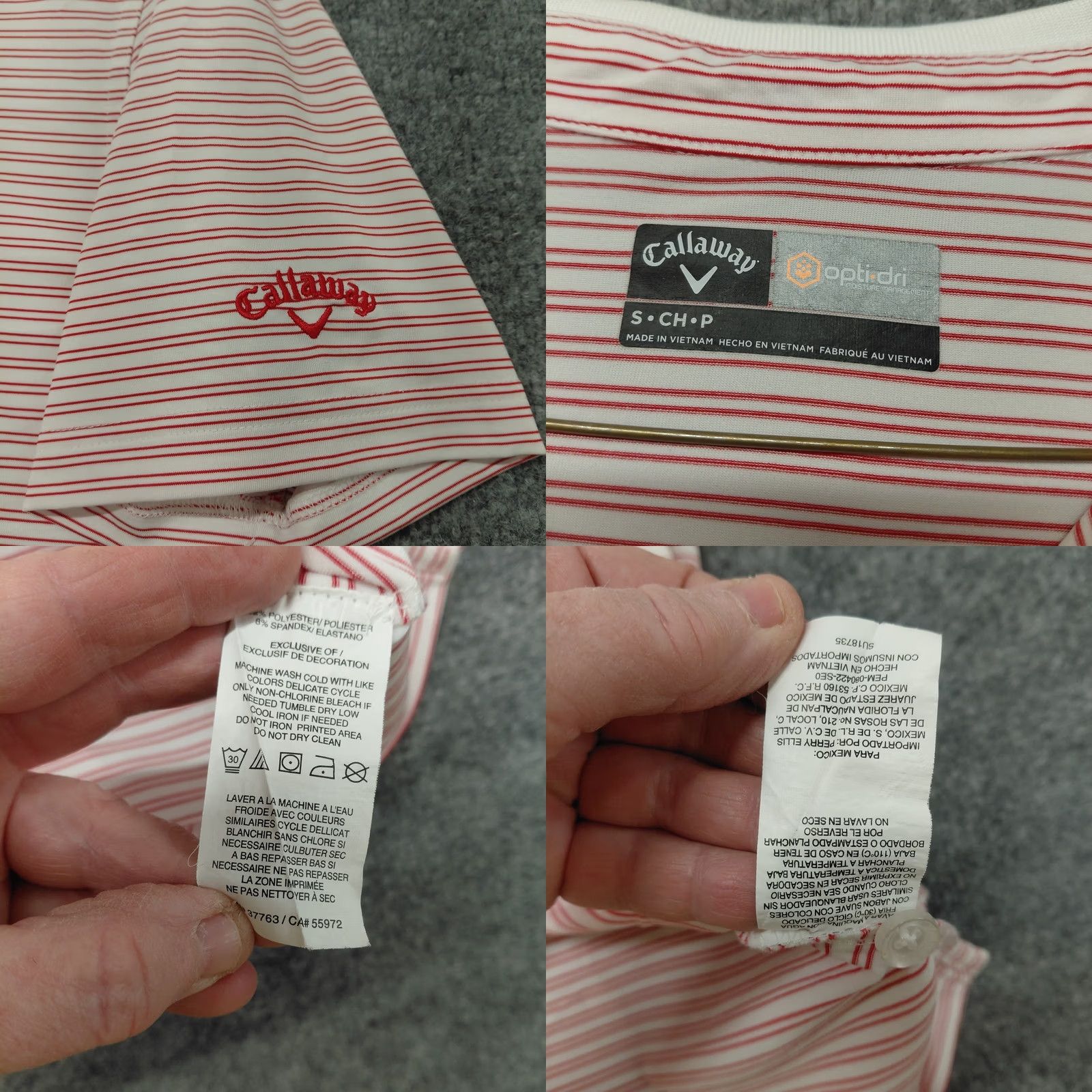 Callaway Callaway Opti Dri Polo Shirt Men's Size S Red Striped Short Sleeve EUC Size US S / EU 44-46 / 1 - 9 Thumbnail