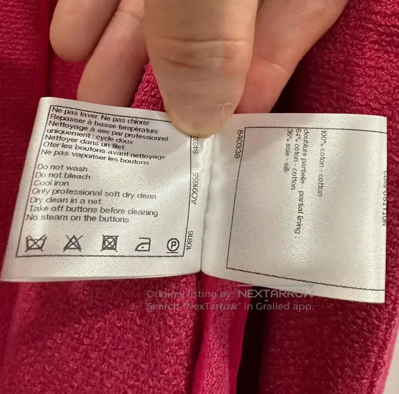 Chanel Chanel Pink Cotton Midi Coat for Women . Size L / US 10 / IT 46 - 6 Thumbnail