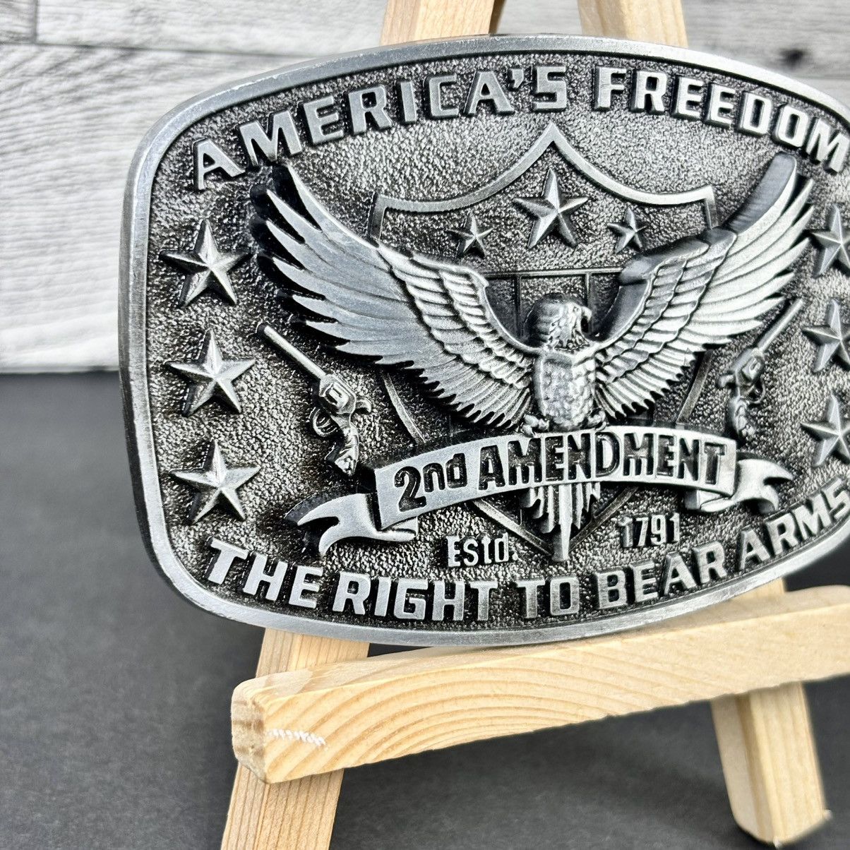 Other America Second Amendment 2A, 2nd, Freedom, Guns ASilver Tone Size ONE SIZE - 2 Thumbnail