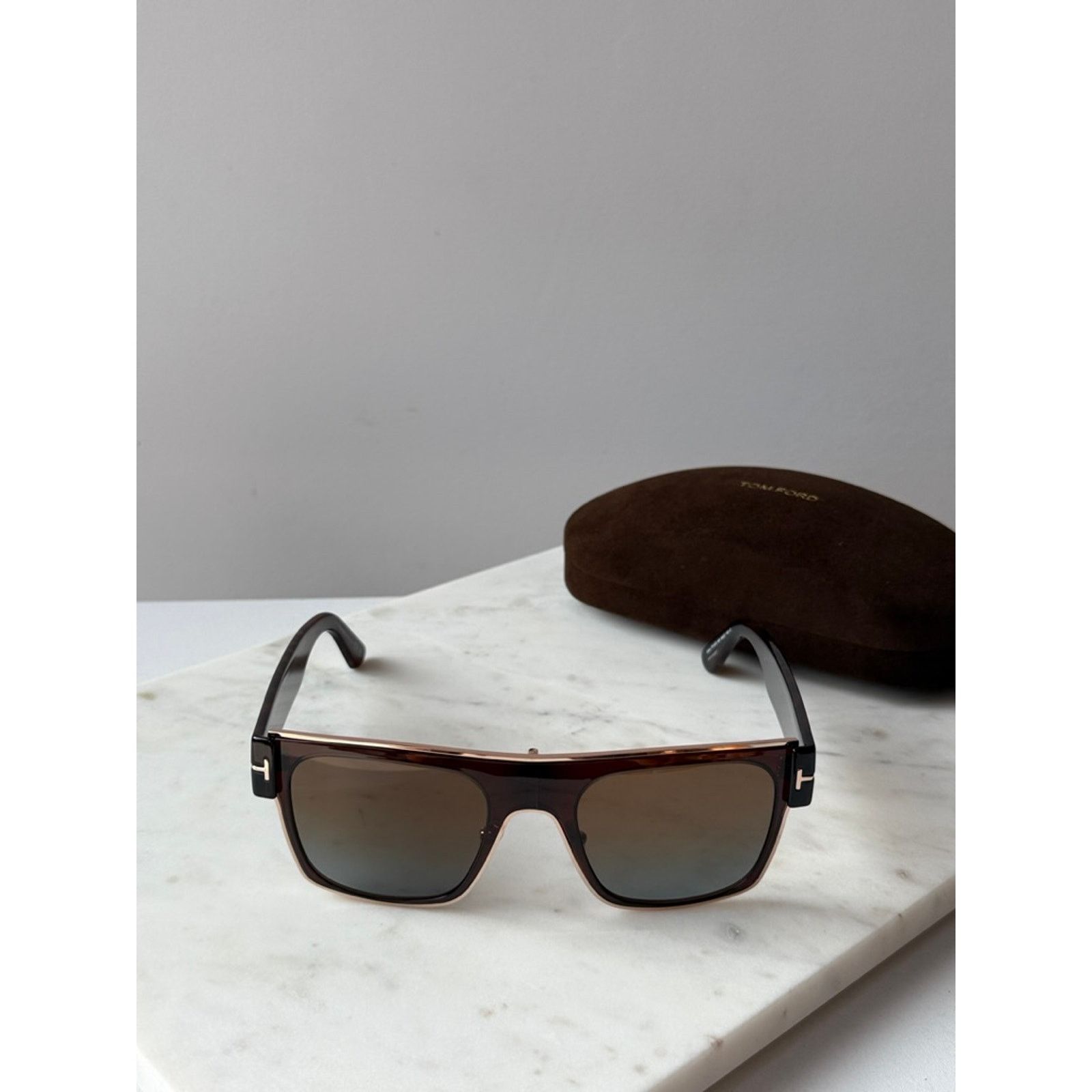 Tom Ford NEW Tom Ford FT1073 Edwin Sunglasses in Havana Brown Square Size ONE SIZE - 3 Thumbnail