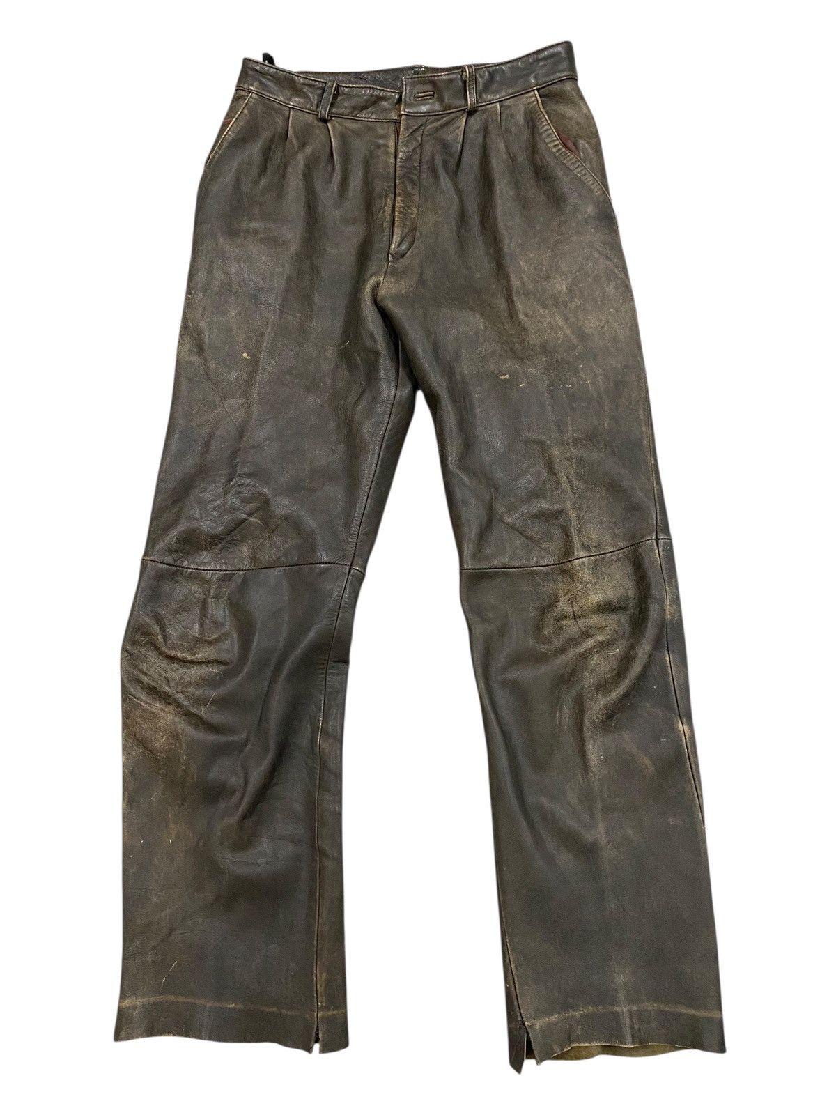Vintage MACEES Distressed Grunge Leather Biker Pants