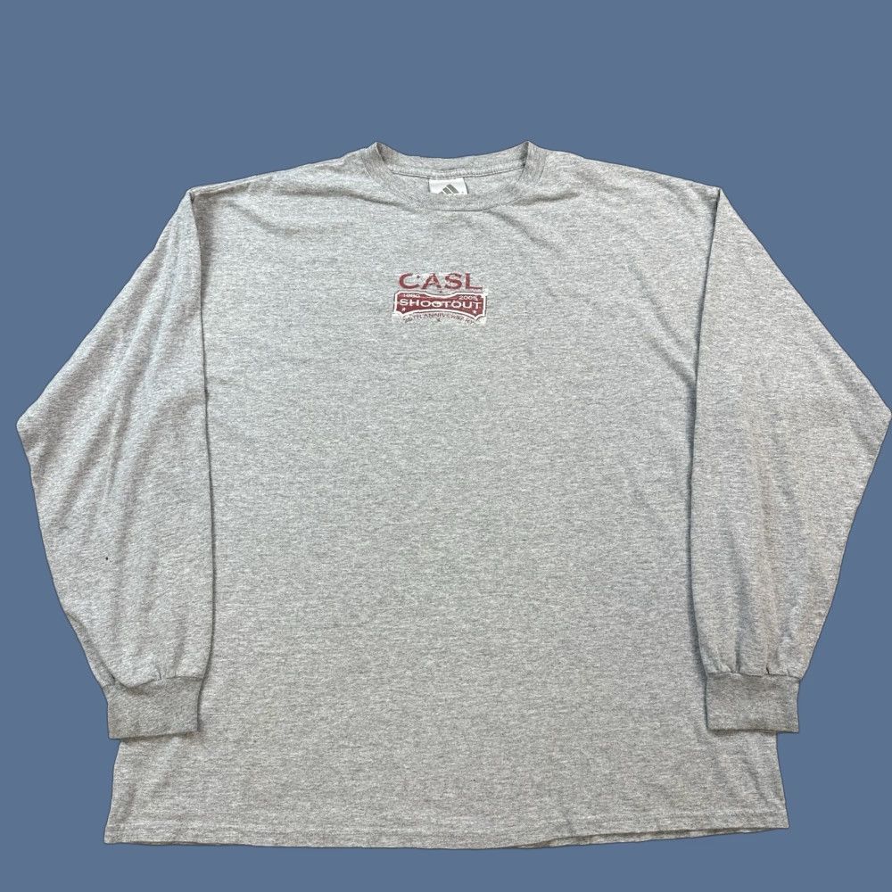 Adidas VINTAGE adidas Soccer Shirt Mens XL Gray Long Sleeve CASL Shootout Logo Y2K Size US XL / EU 56 / 4 - 1 Thumbnail
