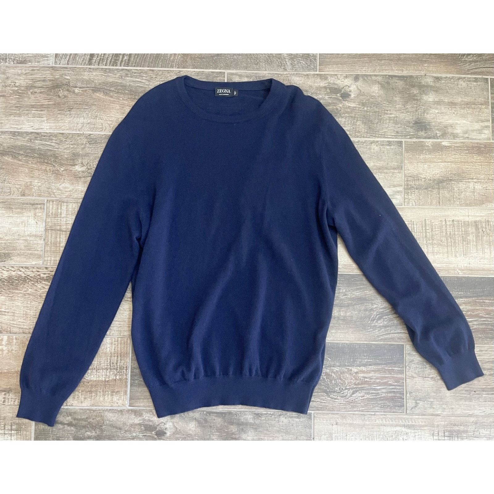 Ermenegildo Zegna $1795 NWT ZEGNA Cashmere Navy Crewneck Sweater Knit 56(2XL) Size US XL / EU 56 / 4 - 1 Thumbnail
