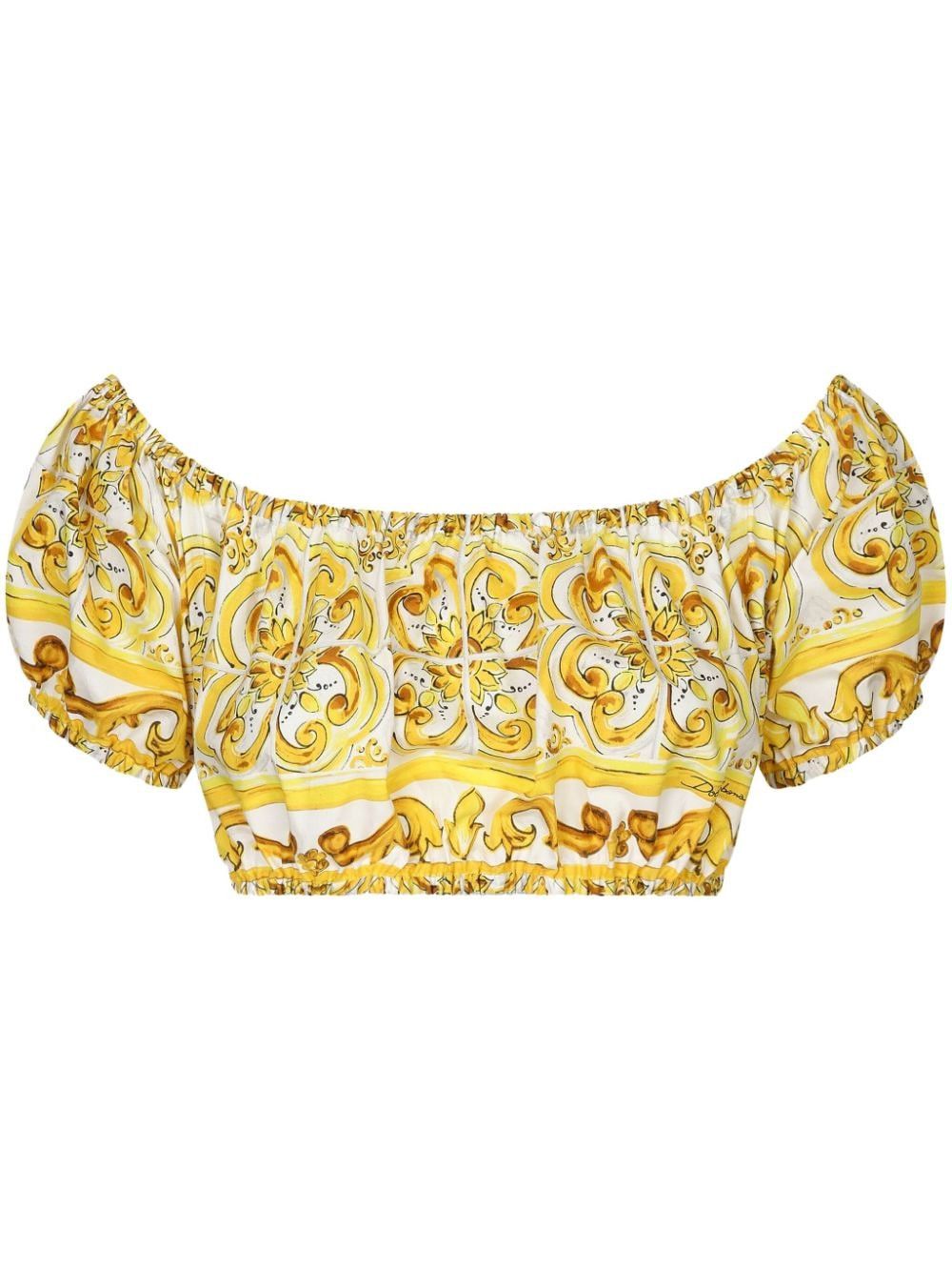 Dolce & Gabbana MAIOLICA PRINT COTTON TOP Size S / US 4 / IT 40 - 1 Thumbnail