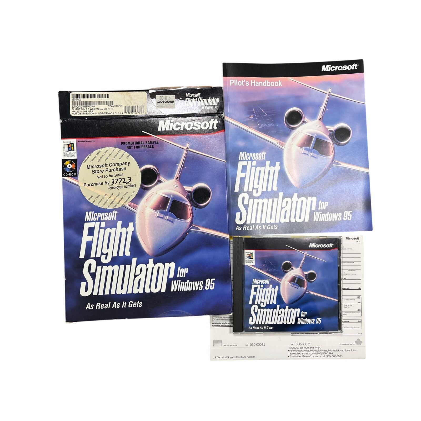 Microsoft Microsoft store FLIGHT SIMULATOR promo sample Windows 95 PC Size ONE SIZE - 1 Thumbnail