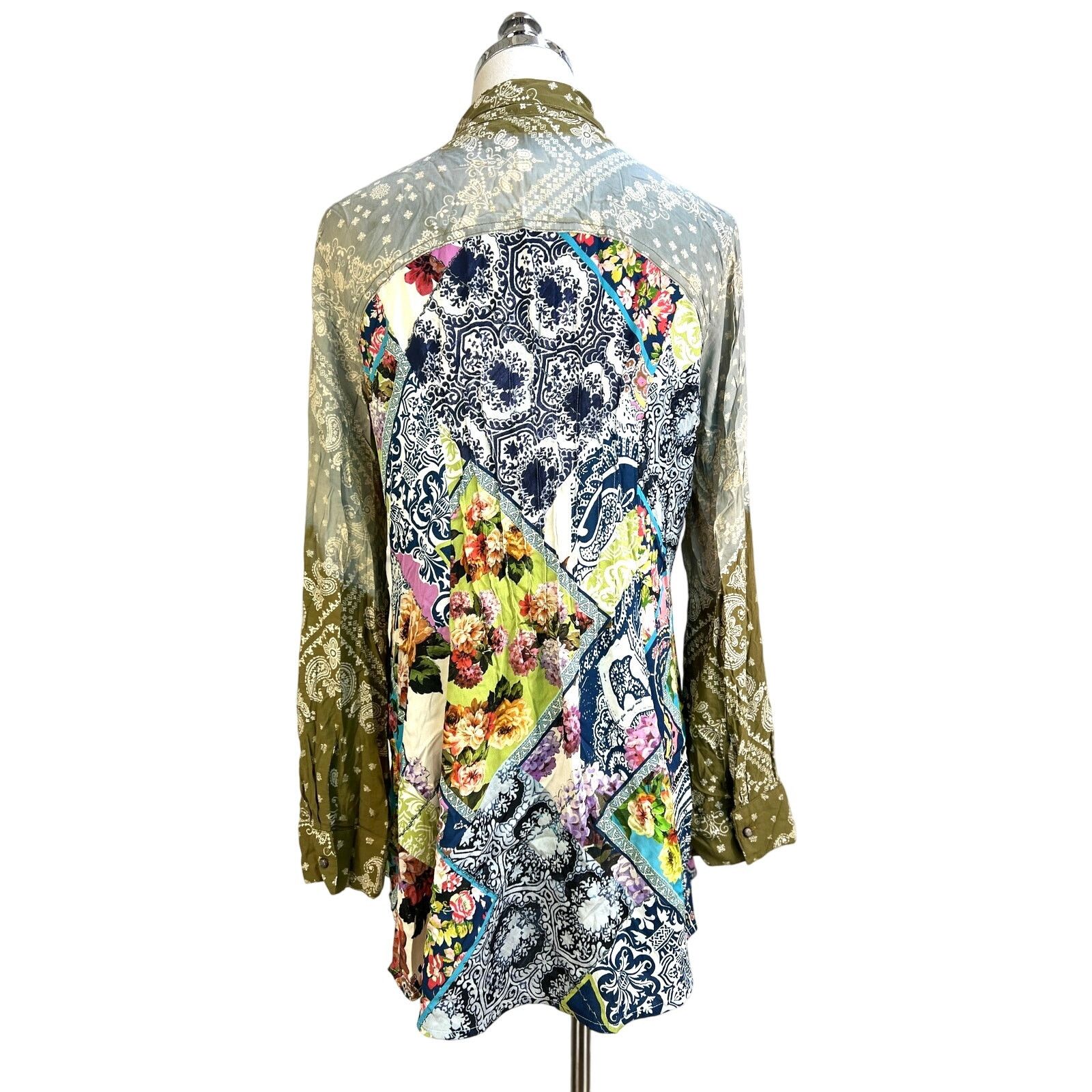 Anthropologie × Other Aratta Silent Journey Button Down Shirt Size M / US 6-8 / IT 42-44 - 9 Thumbnail