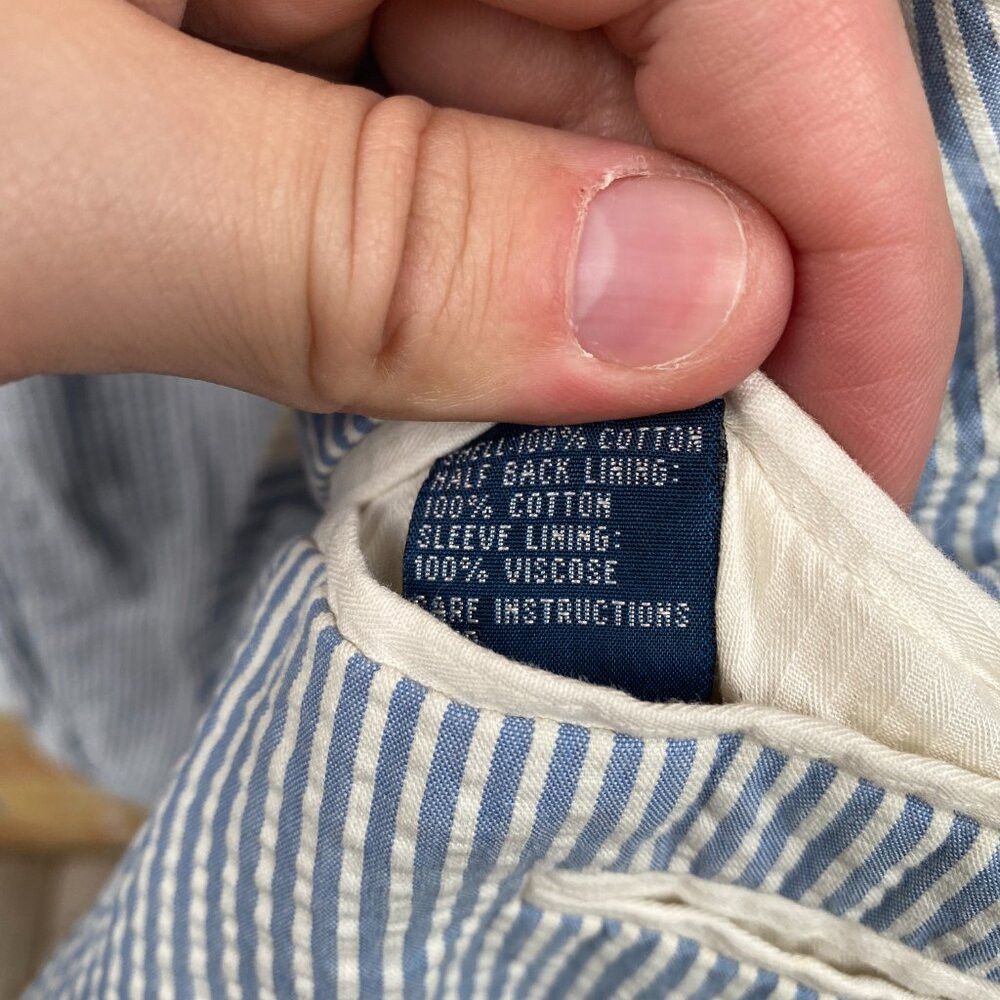 Polo Ralph Lauren Polo Soft Modern Fit Seersucker Jacket Polo Ralph Lauren St Size 44R - 9 Thumbnail