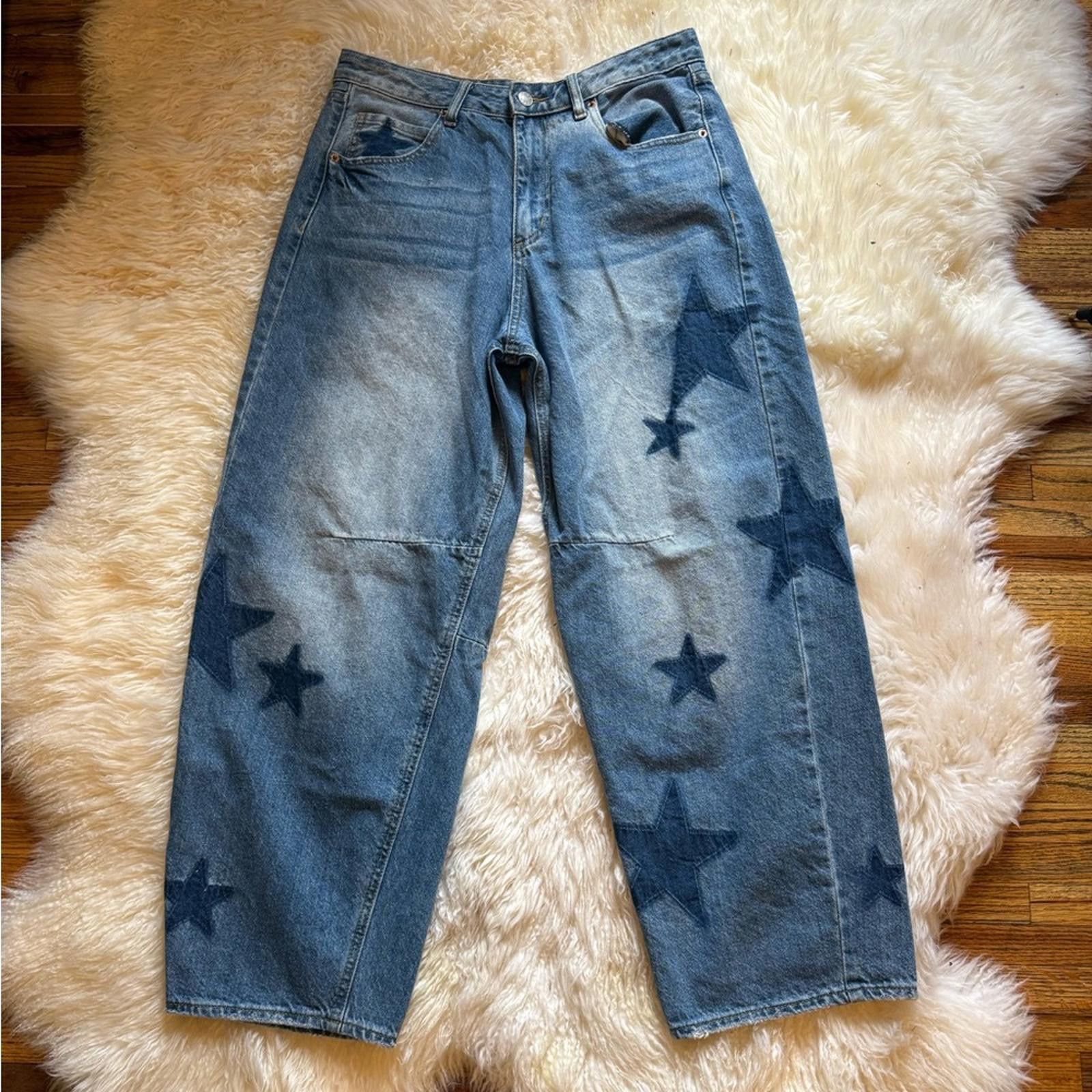 Sonia Rykiel S.O.N.G. Women's Wide Leg Jeans with Star Print Size 29" - 1 Thumbnail