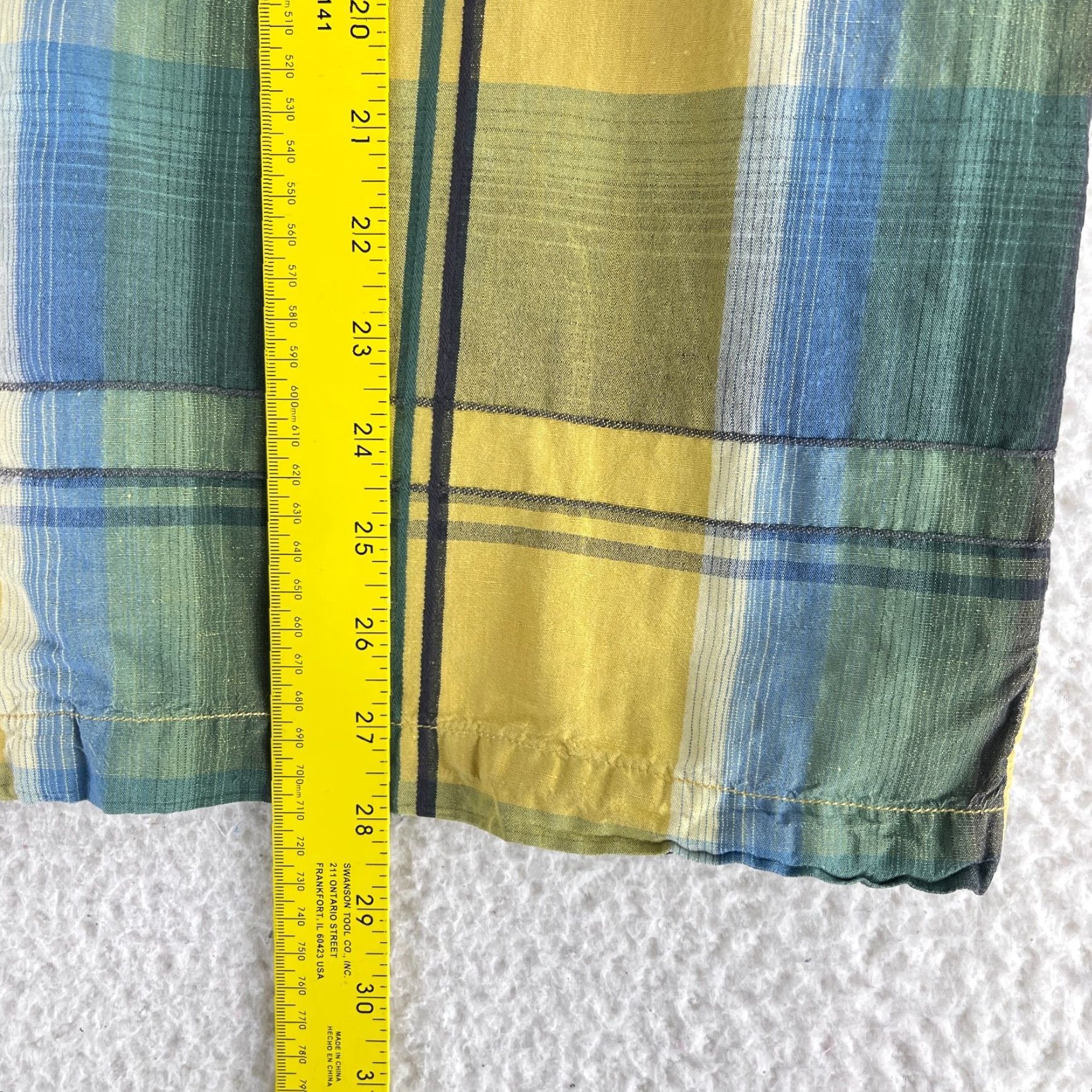 Tommy Bahama VINTAGE Tommy Bahama Button-Up Shirt Mens L Yellow Plaid Linen Blend SS Size US L / EU 52-54 / 3 - 6 Thumbnail