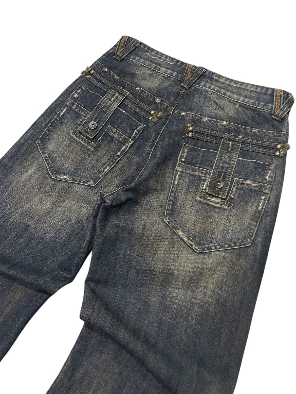 Hysteric Glamour × Japanese Brand × Valentino Rudolph Valentino Japan Mud Wash Baggy Loose Jeans Size US 32 / EU 48 - 12 Thumbnail
