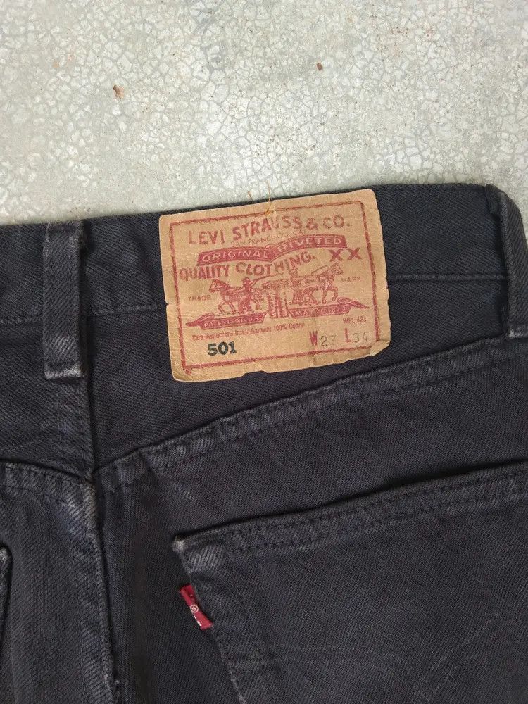 Levi's 90s Vintage Levi's 501 Made In USA Black Jeans 27x33 Size US 27 - 5 Thumbnail