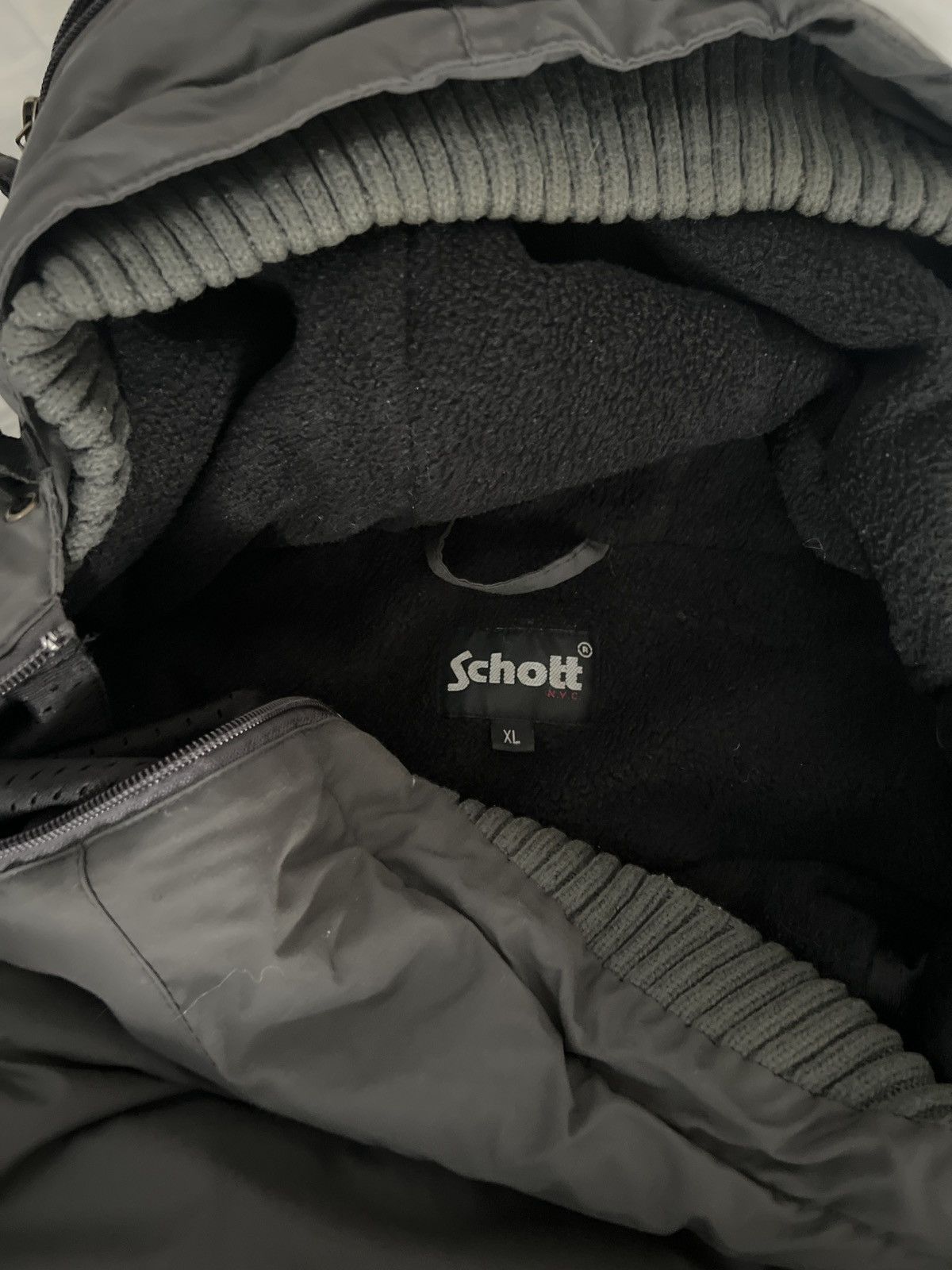 Schott Schott super rare graphite pure nylon padded hooded Size US XL / EU 56 / 4 - 11 Thumbnail