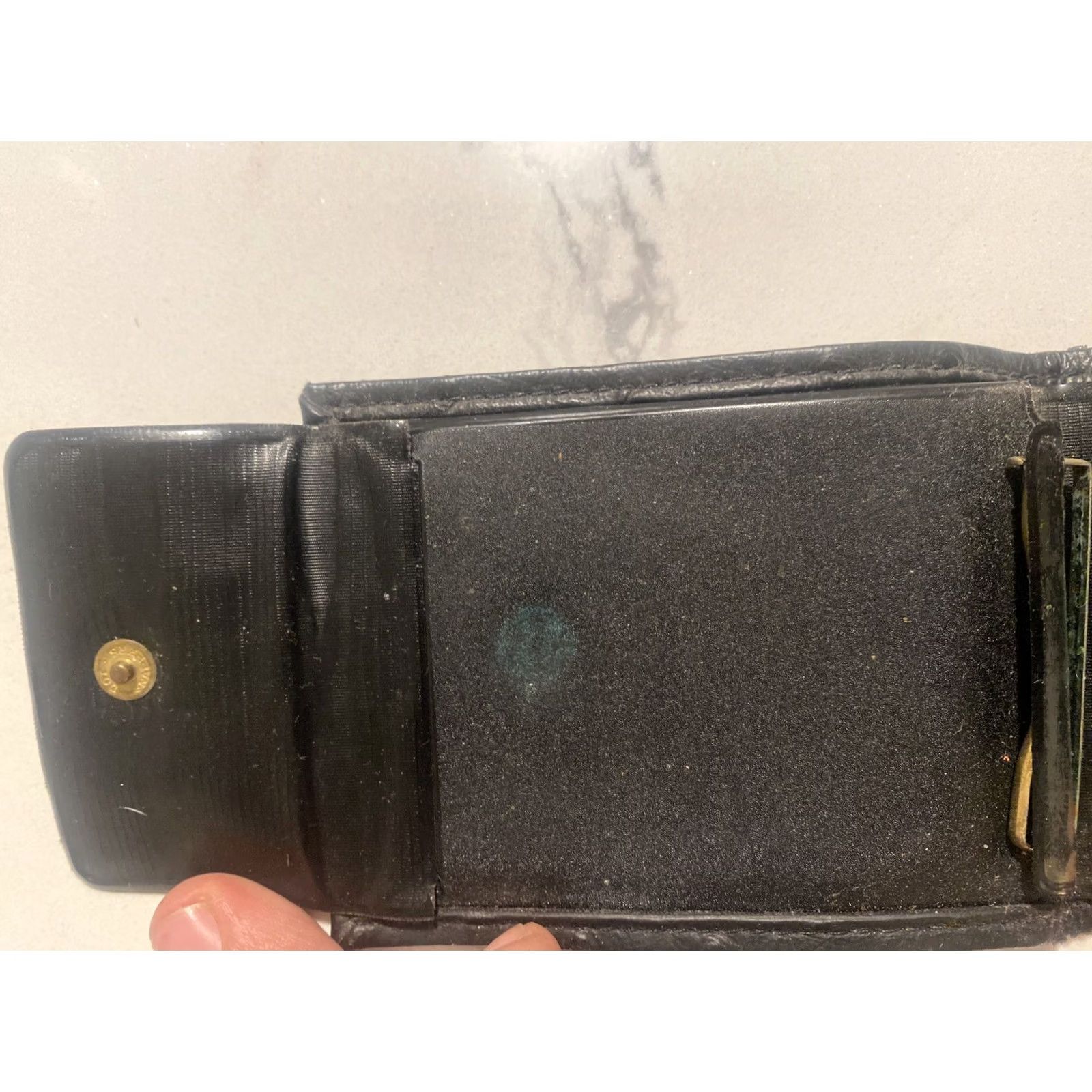 Vintage VINTAGE Black Ostrich Bifold Wallet Wodeco Fluor Drilling Services Size ONE SIZE - 7 Thumbnail