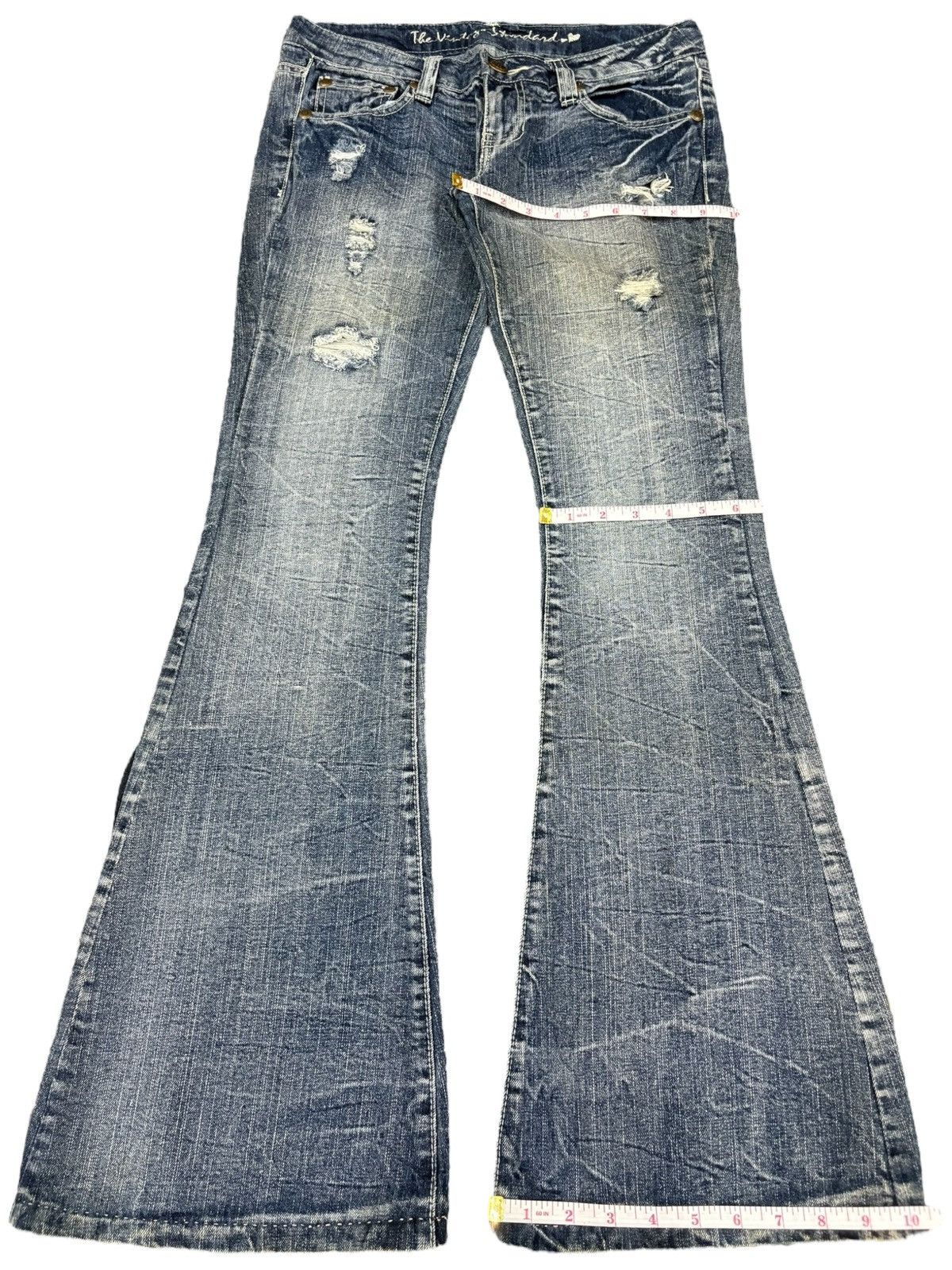 Yasuyuki Ishii Vintage Japanese Brand Faded Distressed Flare Jeans Size 30" / US 8 / IT 44 - 12 Thumbnail