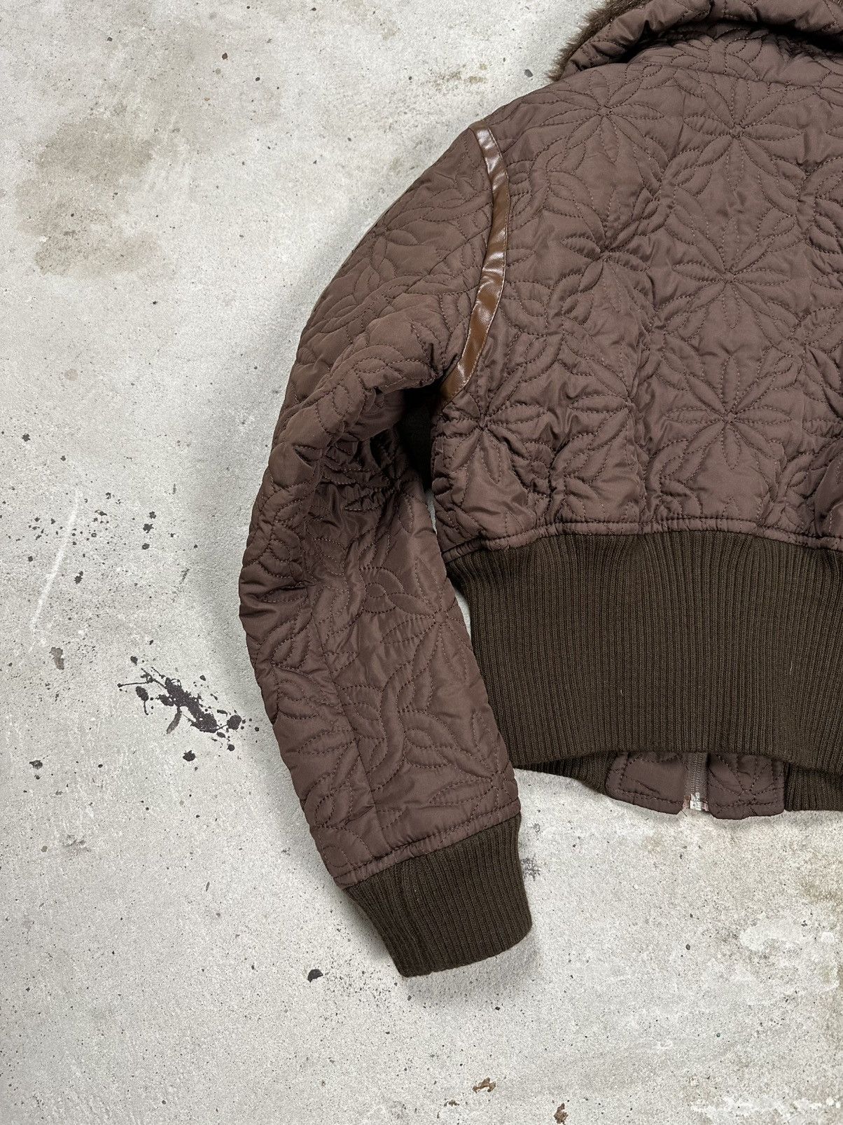 If Six Was Nine × Japanese Brand × Le Grande Bleu (L.G.B.) Vintage Y2K Faux Fur Brown Collar Bomber Jacket Size US XS / EU 42 / 0 - 6 Thumbnail