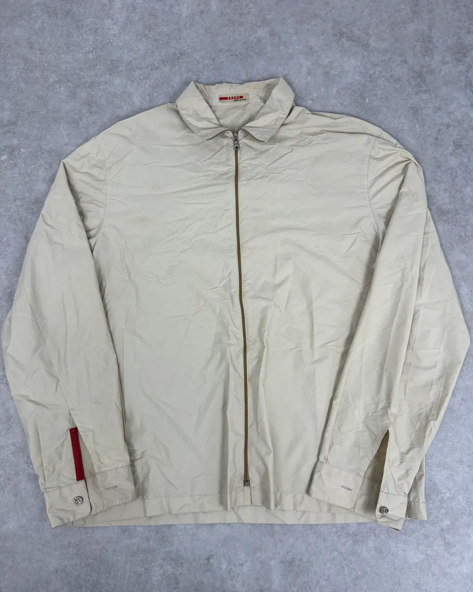 Prada 2000s Prada Beige Nylon Zip-Up Jacket Size US L / EU 52-54 / 3 - 1 Thumbnail