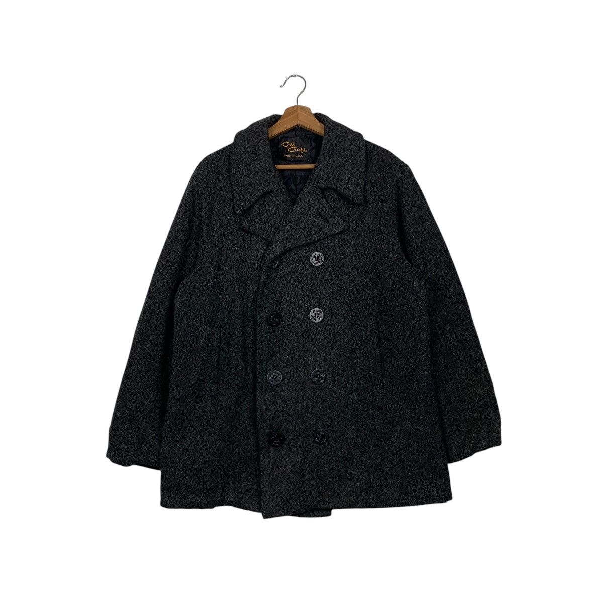 Vintage CAL CRAFT Made in Usa Double Breast Wool Coat #1573-C70 Size US M / EU 48-50 / 2 - 1 Thumbnail