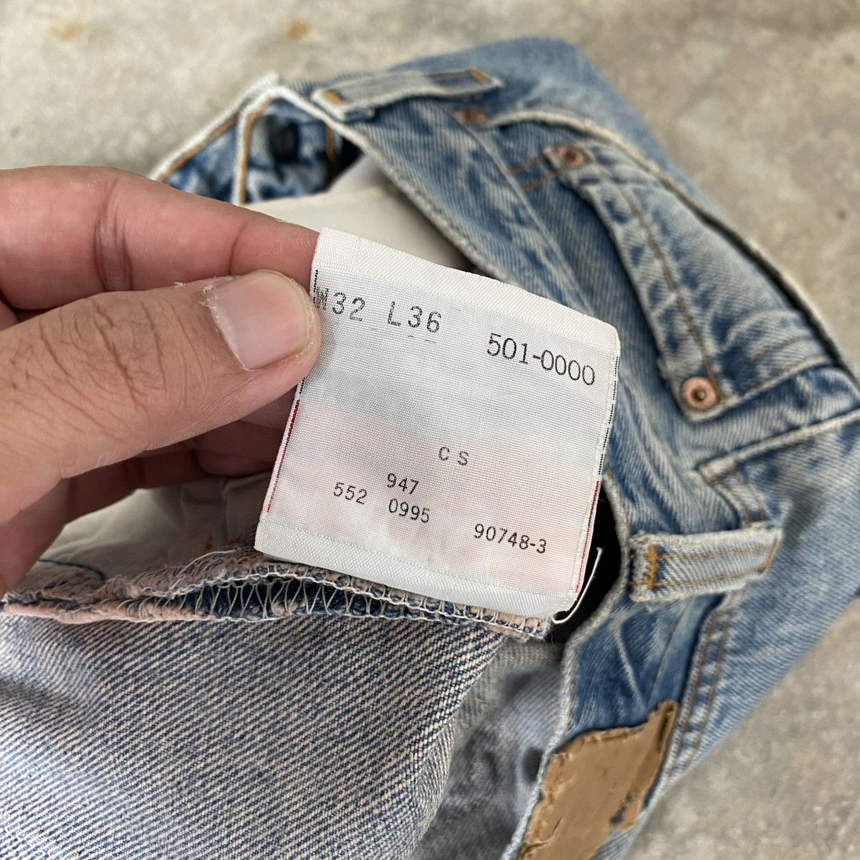 Levi's Vintage 1995 Levis 501 Faded Muddy Blue Denim Jeans Size US 30 / EU 46 - 22 Thumbnail