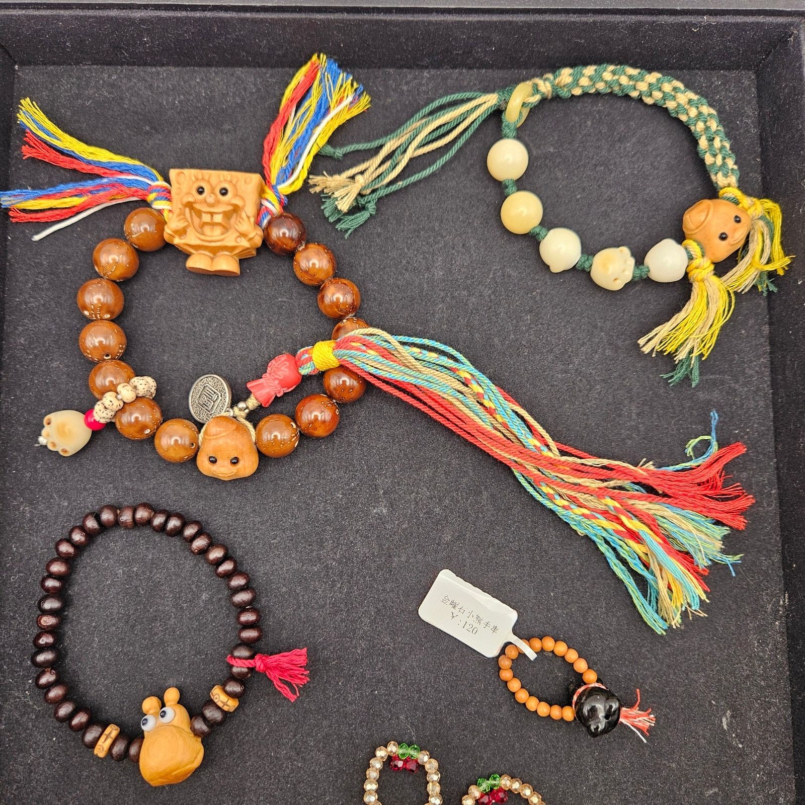 Other HANDMADE ASIAN BRACELET LOT CARVED WOOD TASSEL KAWAII CHARMS Size ONE SIZE - 3 Thumbnail
