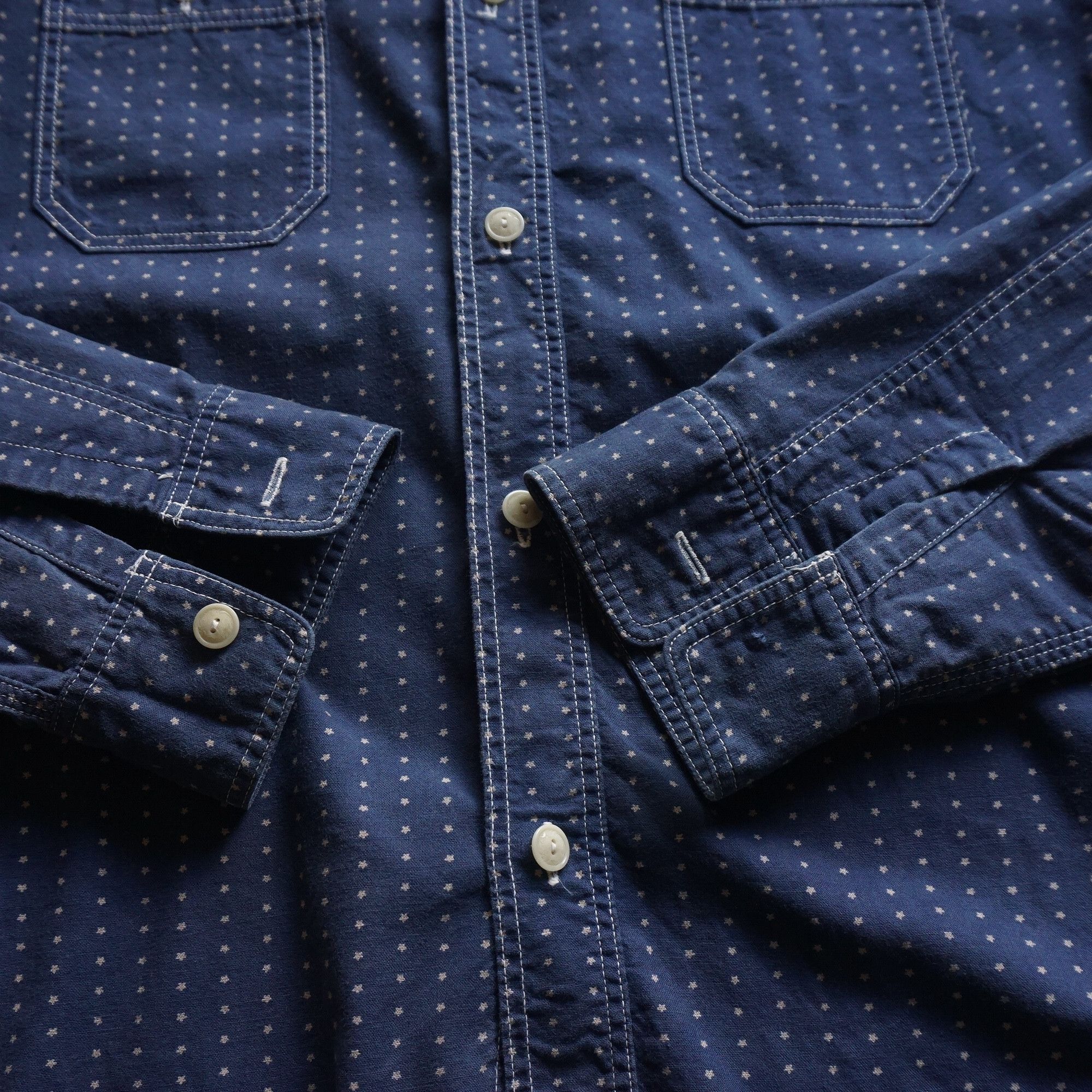 Japanese Brand × Pherrow's Pherrow indigo star work shirt Size US XL / EU 56 / 4 - 6 Thumbnail