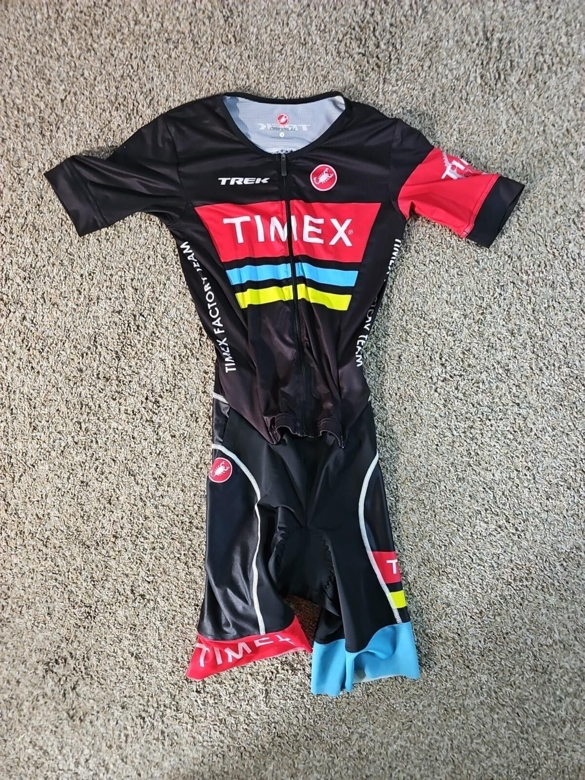 Tek Gear TREK Timex One Piece Padded Racing Jersey Shorts Small Size ONE SIZE - 1 Thumbnail