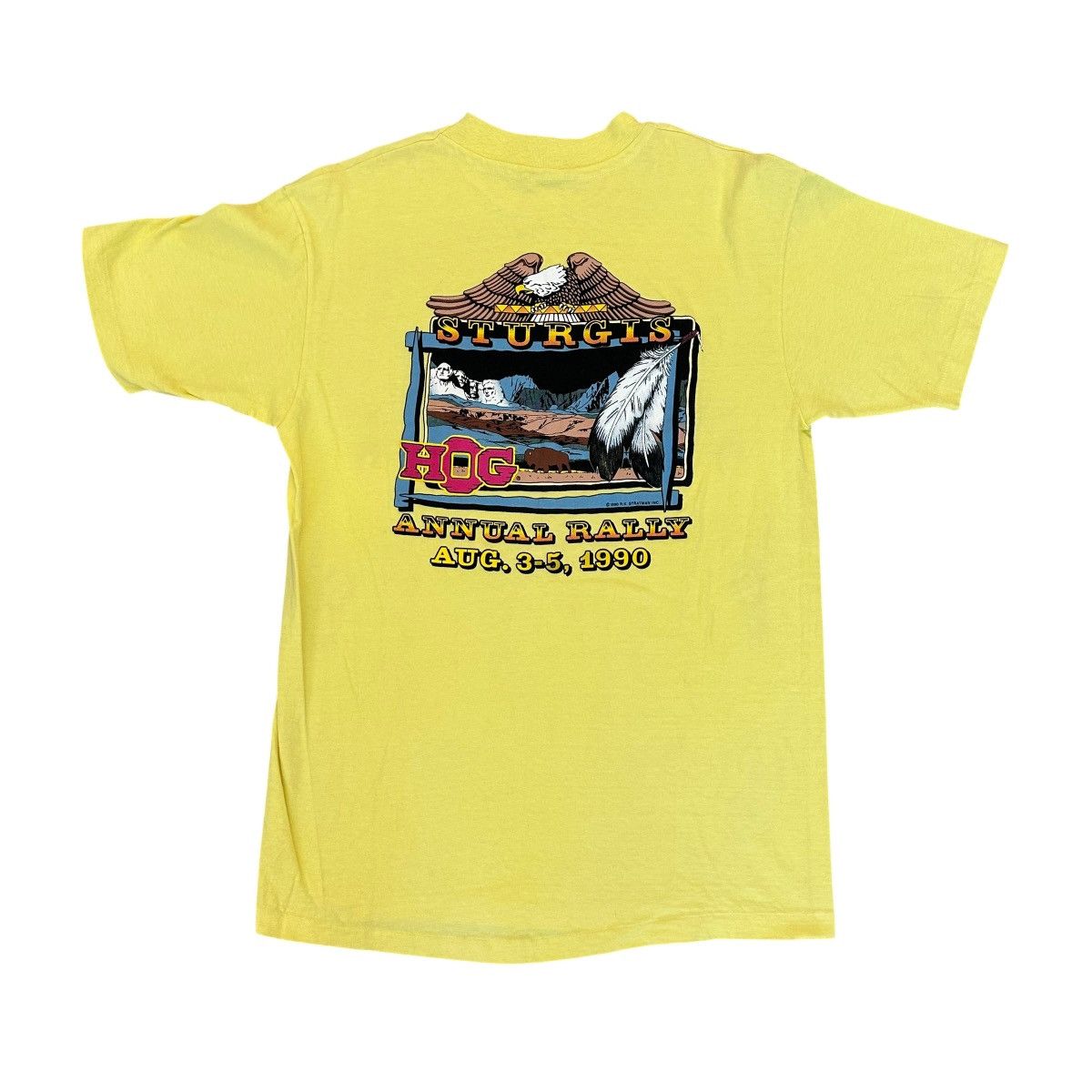 Hanes Vintage 1990 Sturgis 50th Anniversary Hog rally shirt size L Size US L / EU 52-54 / 3 - 3 Thumbnail