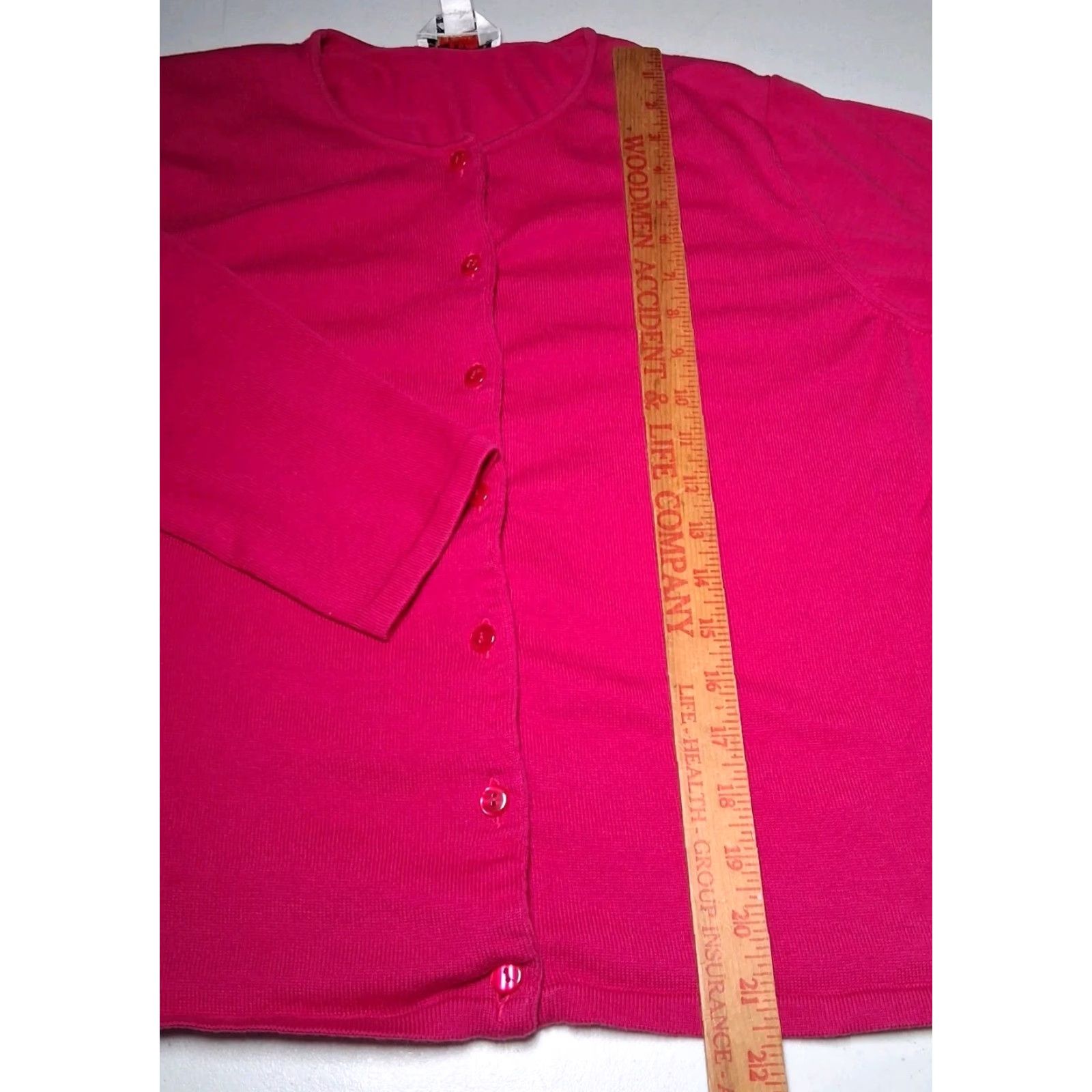 Talbots VINTAGE Talbots Cardigan Sweater Large Pink Magenta Cotton Button Up Italy Ladies Cardigan Size L / US 10 / IT 46 - 5 Thumbnail