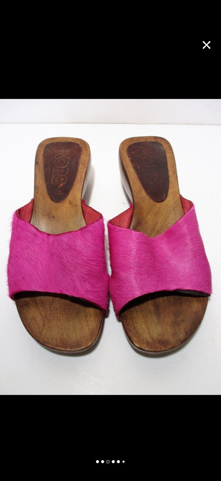 Michael Kors Vintage Michael Kors Open Toe Clogs fuchsia calfskin Size US 7 / IT 37 - 3 Thumbnail