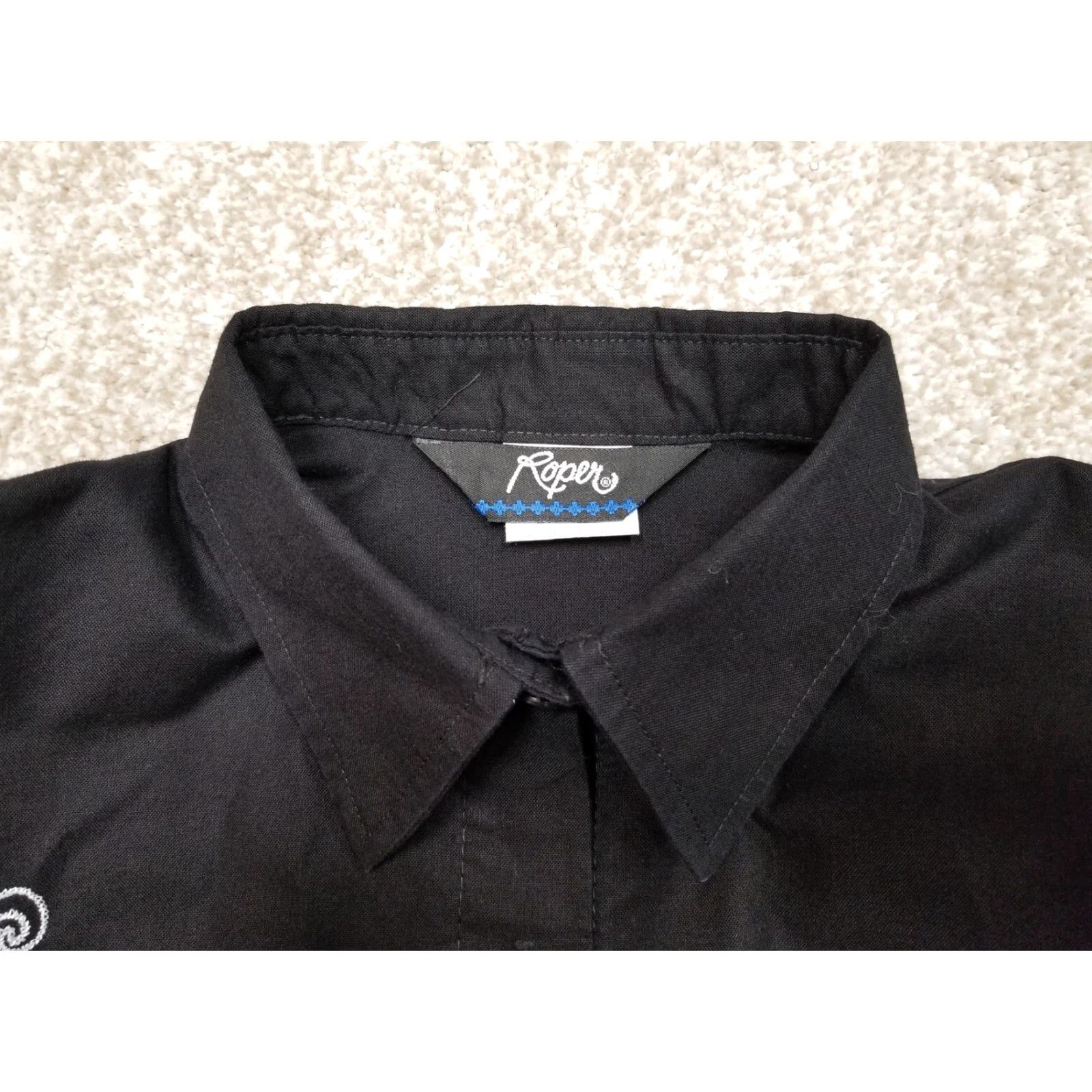 Roper VINTAGE Roper Shirt Womens M Black Floral Embroidered Long Sleeve Western Size M / US 6-8 / IT 42-44 - 4 Thumbnail