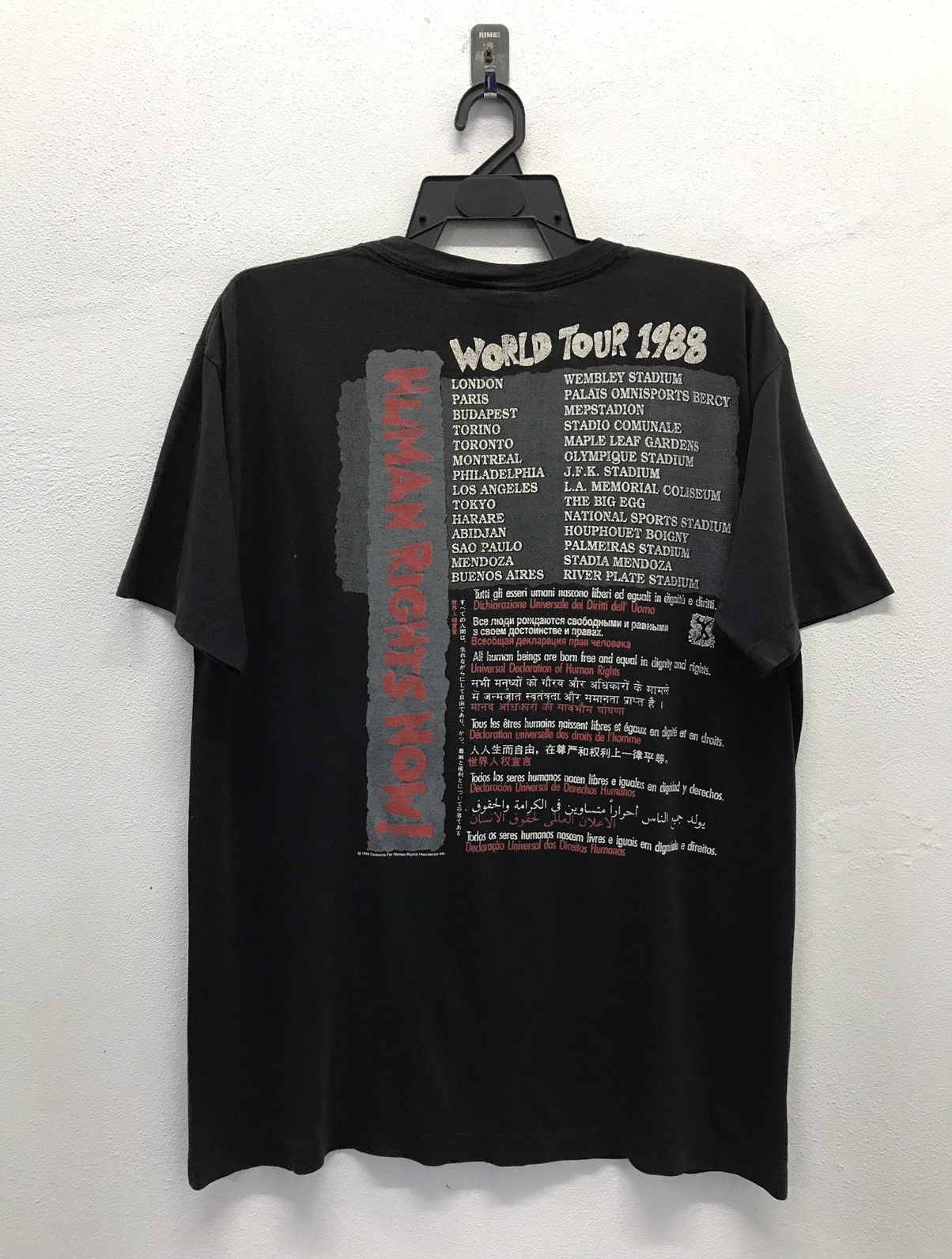 Band Tees × Reebok Vintage Reebok Human Right Now World Tour 1988 Shirt Size US M / EU 48-50 / 2 - 2 Thumbnail