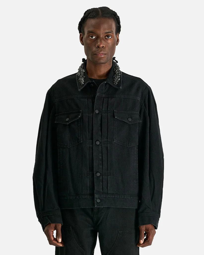 Simone Rocha o1s1v1r1oon0825 Puff Sleeve Denim Jacket in Black Size US S / EU 44-46 / 1 - 1 Thumbnail
