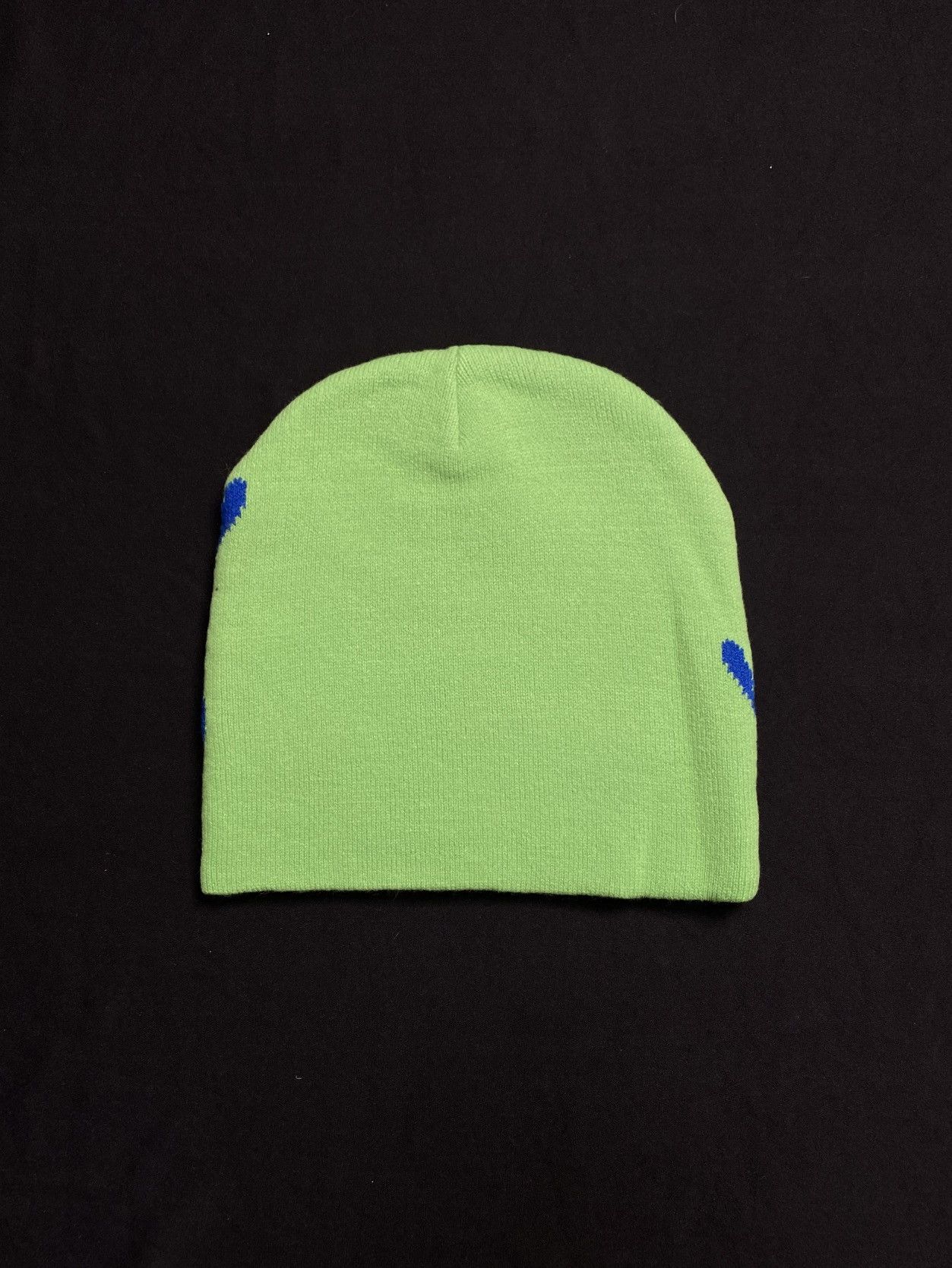 Japanese Brand Rare Handprint Graphic Design No Cuff Knit Green Beanie OS Size ONE SIZE - 6 Thumbnail
