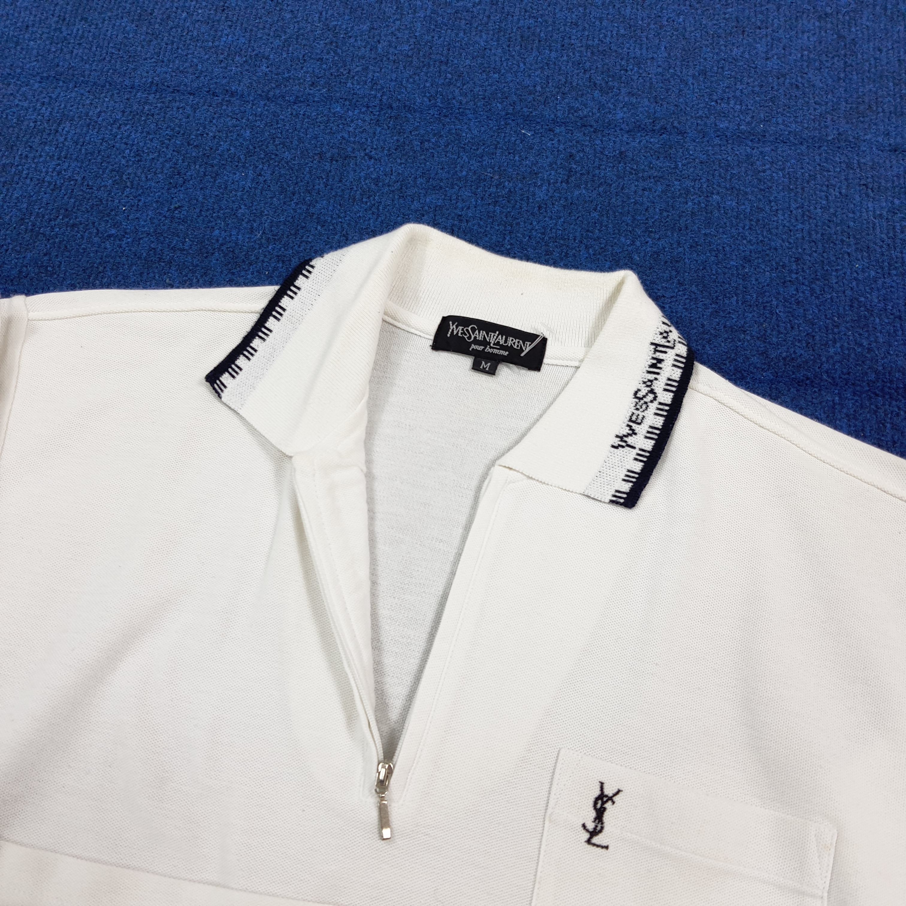 Yves Saint Laurent Vintage Yves Saint Laurent Polos YSL Quarter Zip C301N35 Size US L / EU 52-54 / 3 - 4 Thumbnail