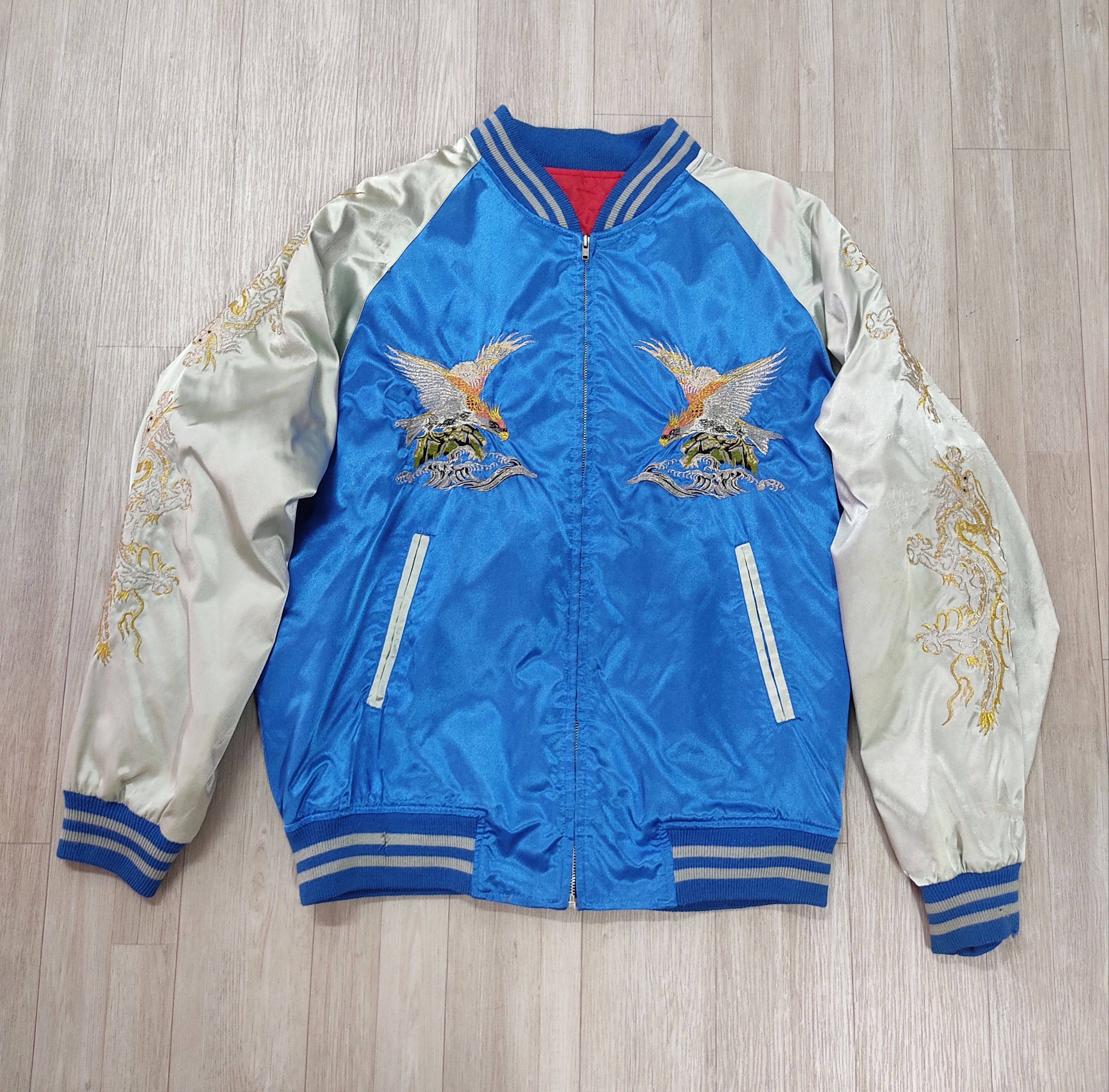 Hoshihime Vintage HOSHIHIME Embroidered Eagle Dragon Sukajan Jacket Size US XL / EU 56 / 4 - 4 Thumbnail