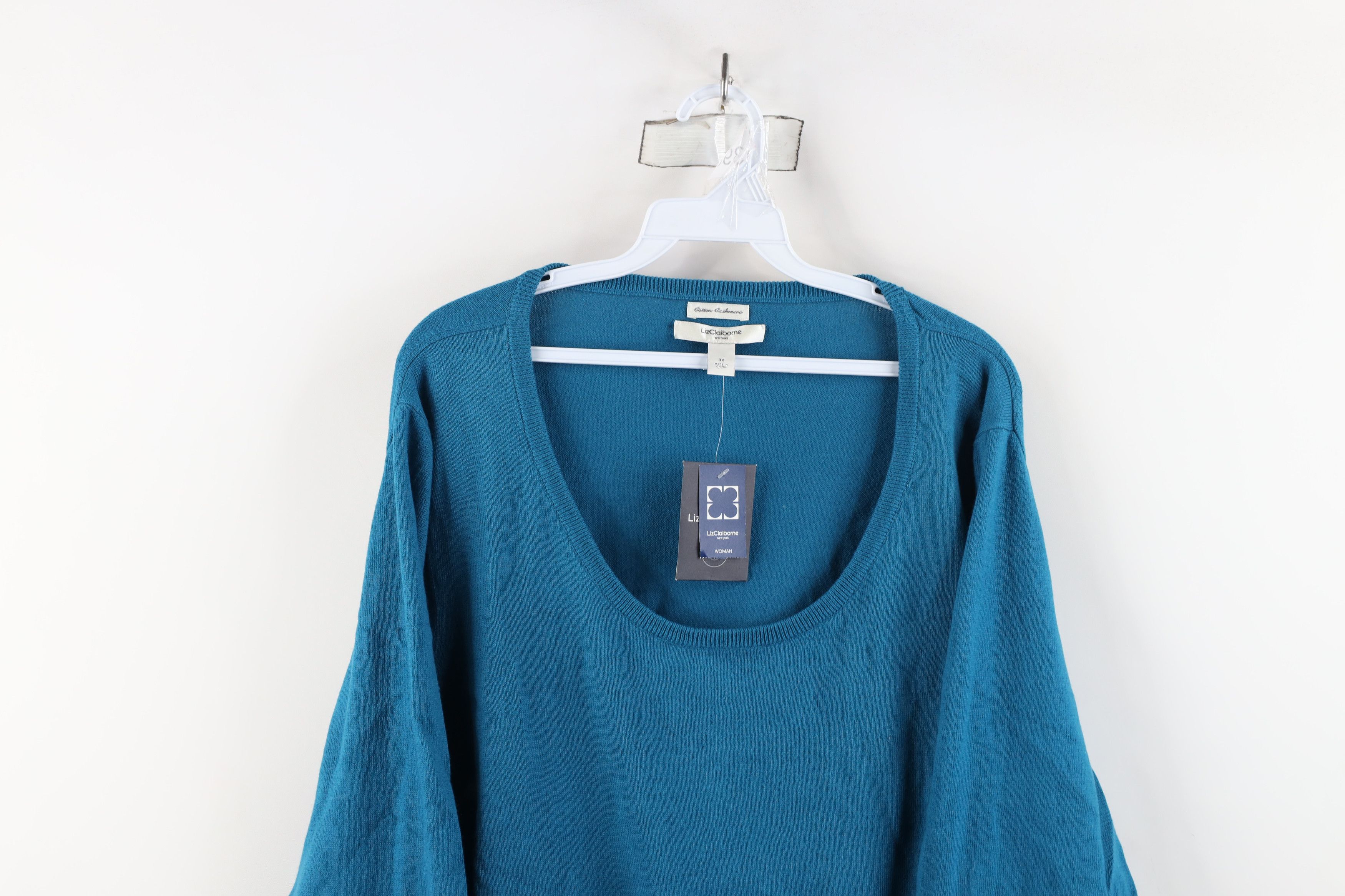 Liz Claiborne × Vintage New Liz Claiborne Cotton Cashmere Knit 3/4 Sleeve Sweater Size 3XL / US 20-22 - 2 Thumbnail