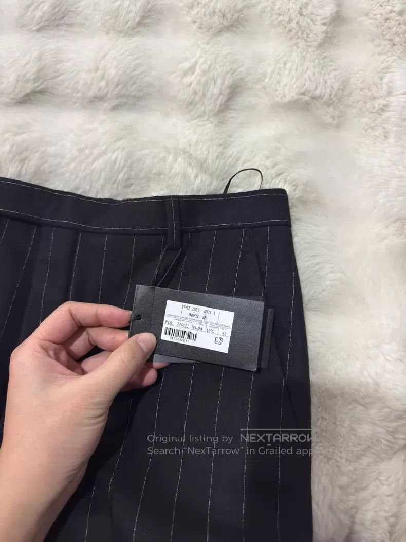 Saint Laurent Paris Saint Laurent Paris Striped Wool Trousers Size US 30 / EU 46 - 4 Thumbnail