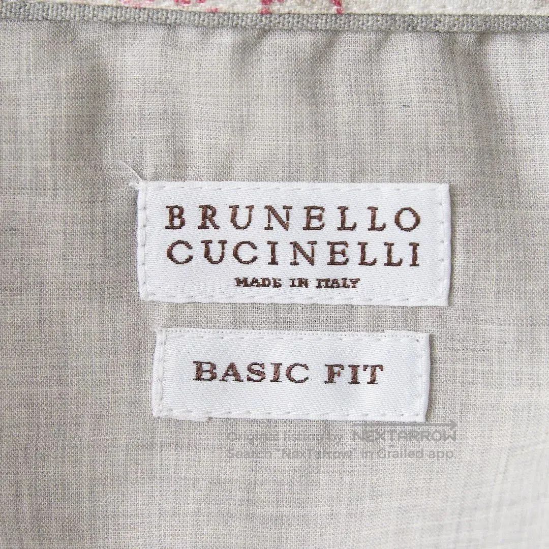 Brunello Cucinelli Brunello Cucinelli Men's Cashew Print Linen Shirt. Size US M / EU 48-50 / 2 - 6 Thumbnail