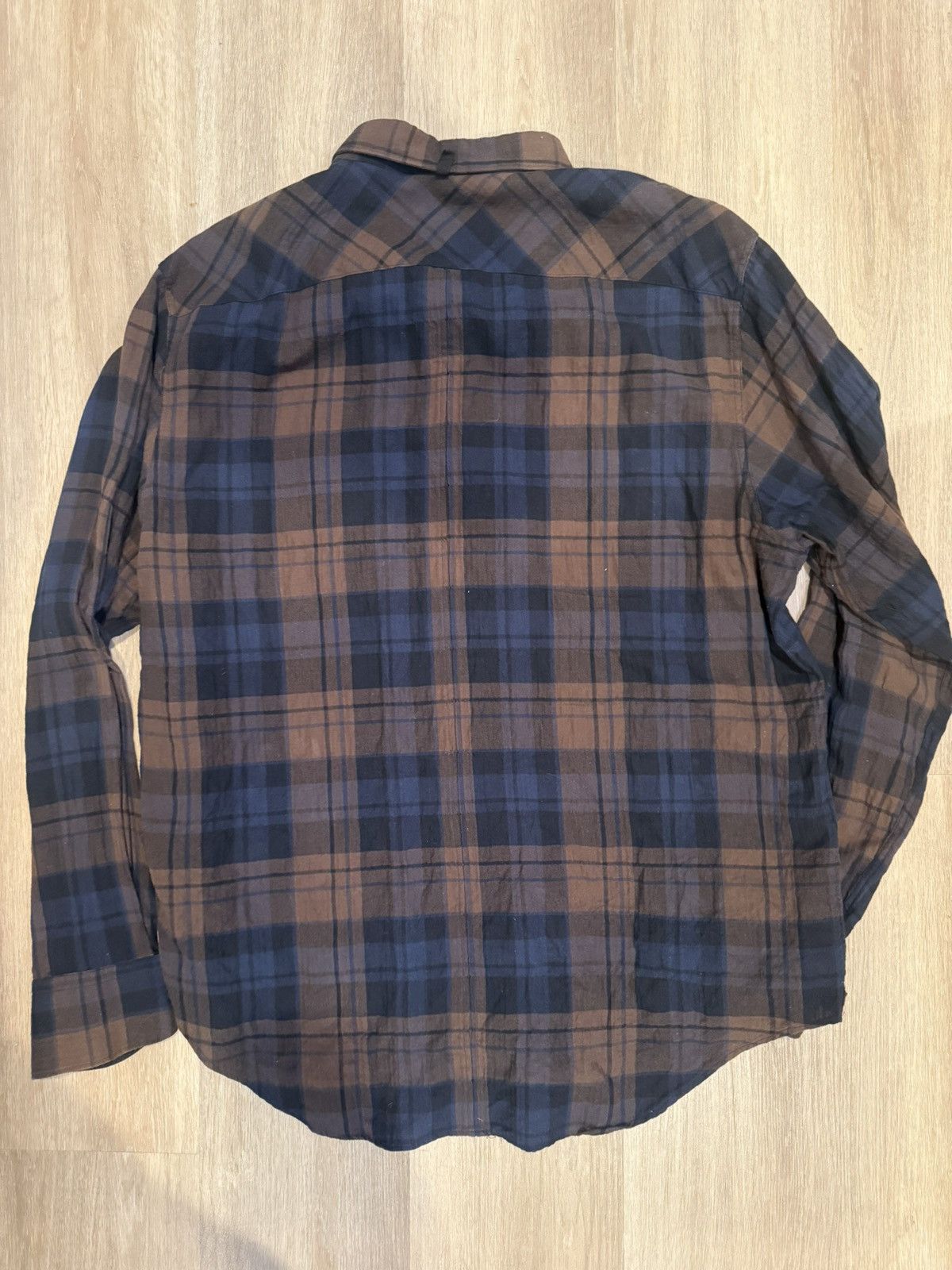 Rag & Bone Rag & Bone Brown Plaid Navy Light Flannel Size L RARE Luxury Size US XL / EU 56 / 4 - 2 Thumbnail