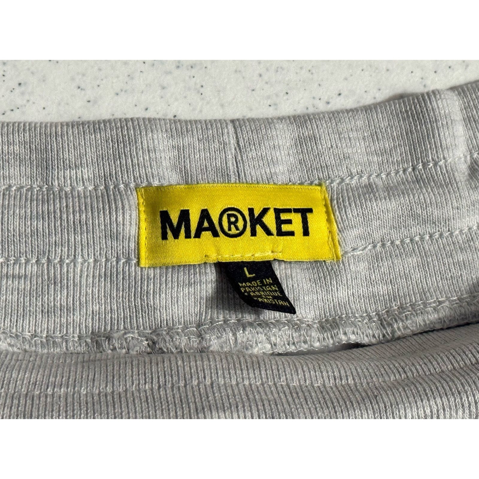 Market NEW Market Shorts Mens Large Grey Sweat Drawstring CottonUSA Size US 36 / EU 52 - 3 Thumbnail
