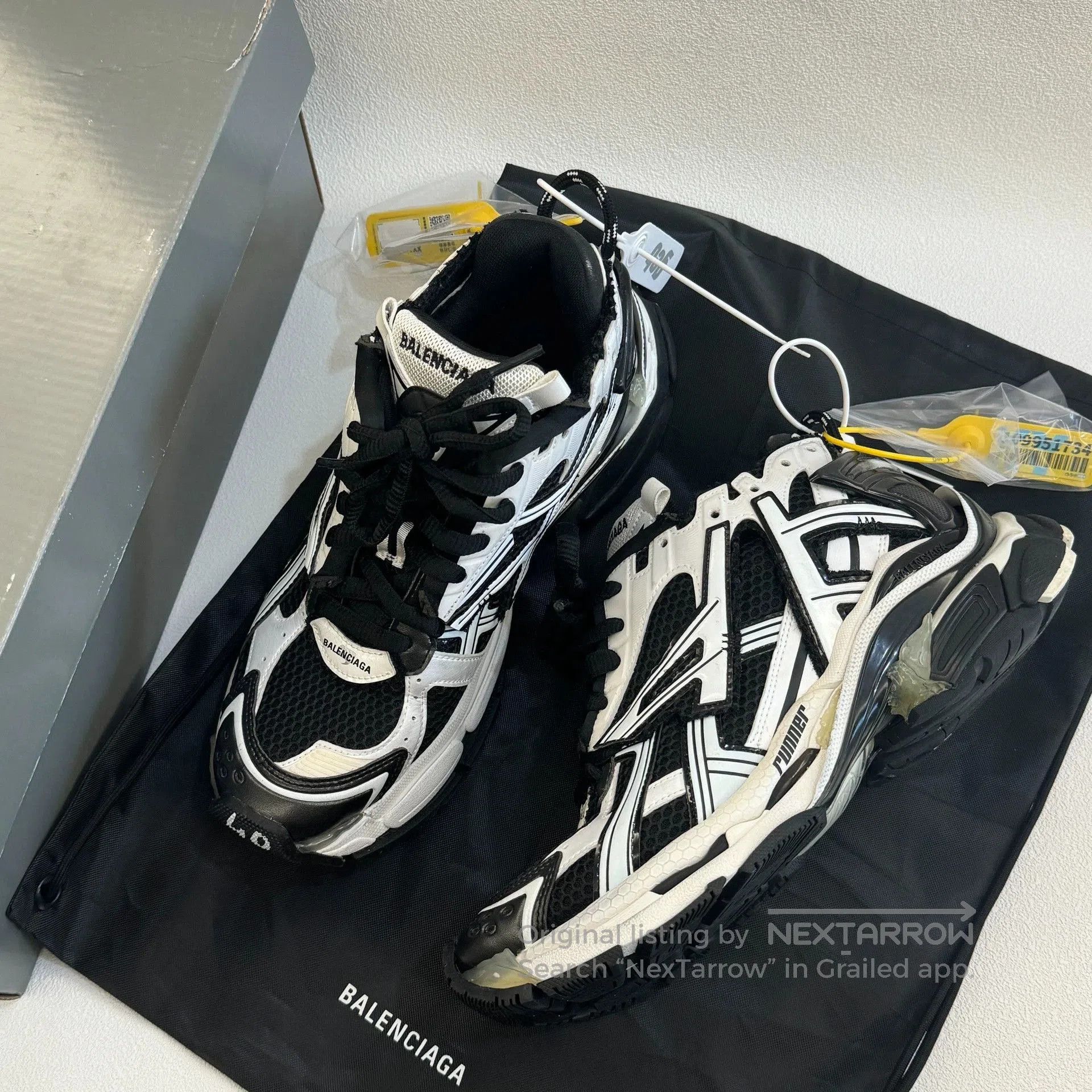 Balenciaga balenciaga runner black and white sneakers. Size US 7.5 / EU 40-41 - 1 Thumbnail