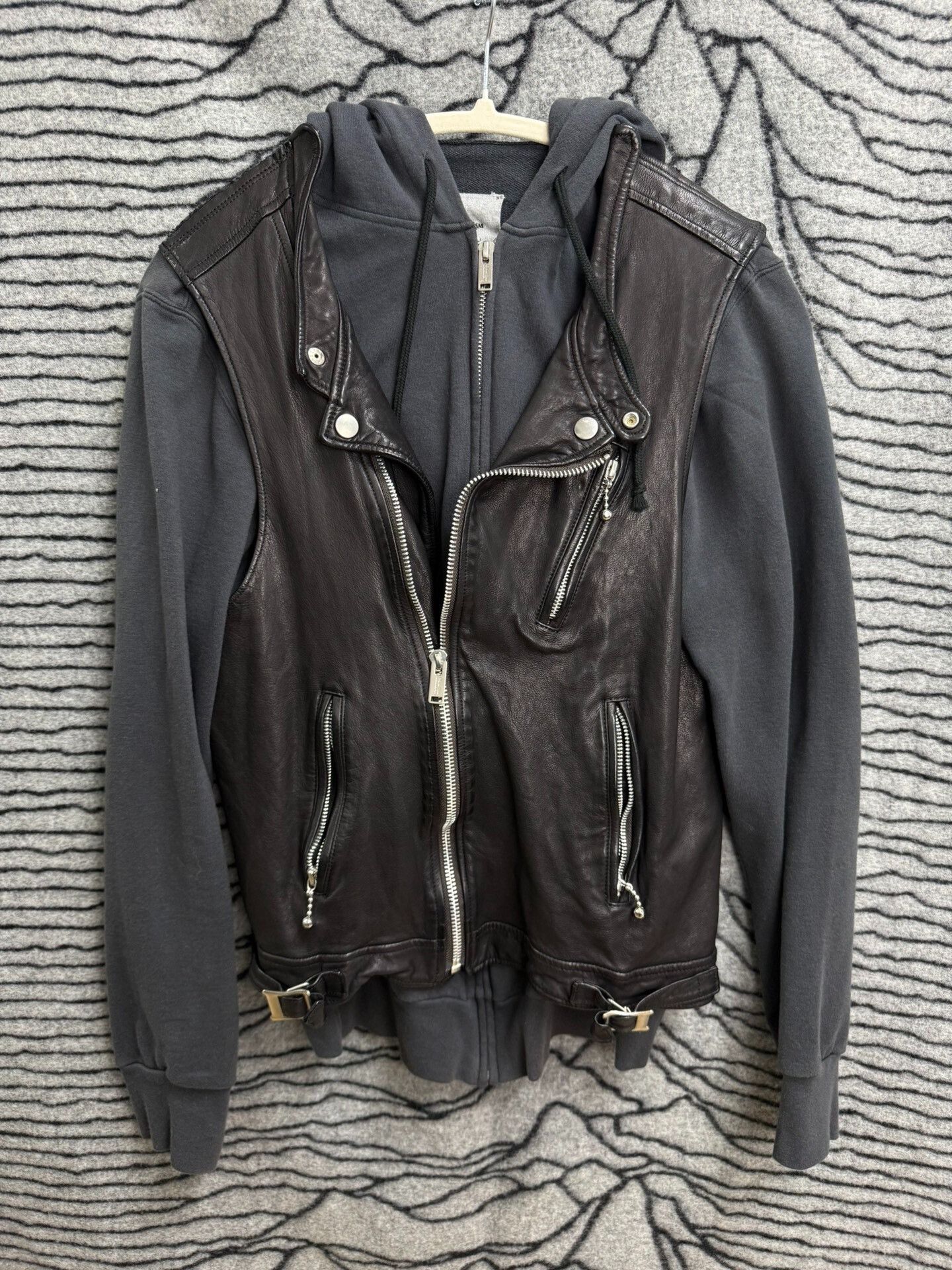Takahiromiyashita The Soloist. UNDERCOVER Paneled Leather Distressed Jacket Size US M / EU 48-50 / 2 - 1 Thumbnail