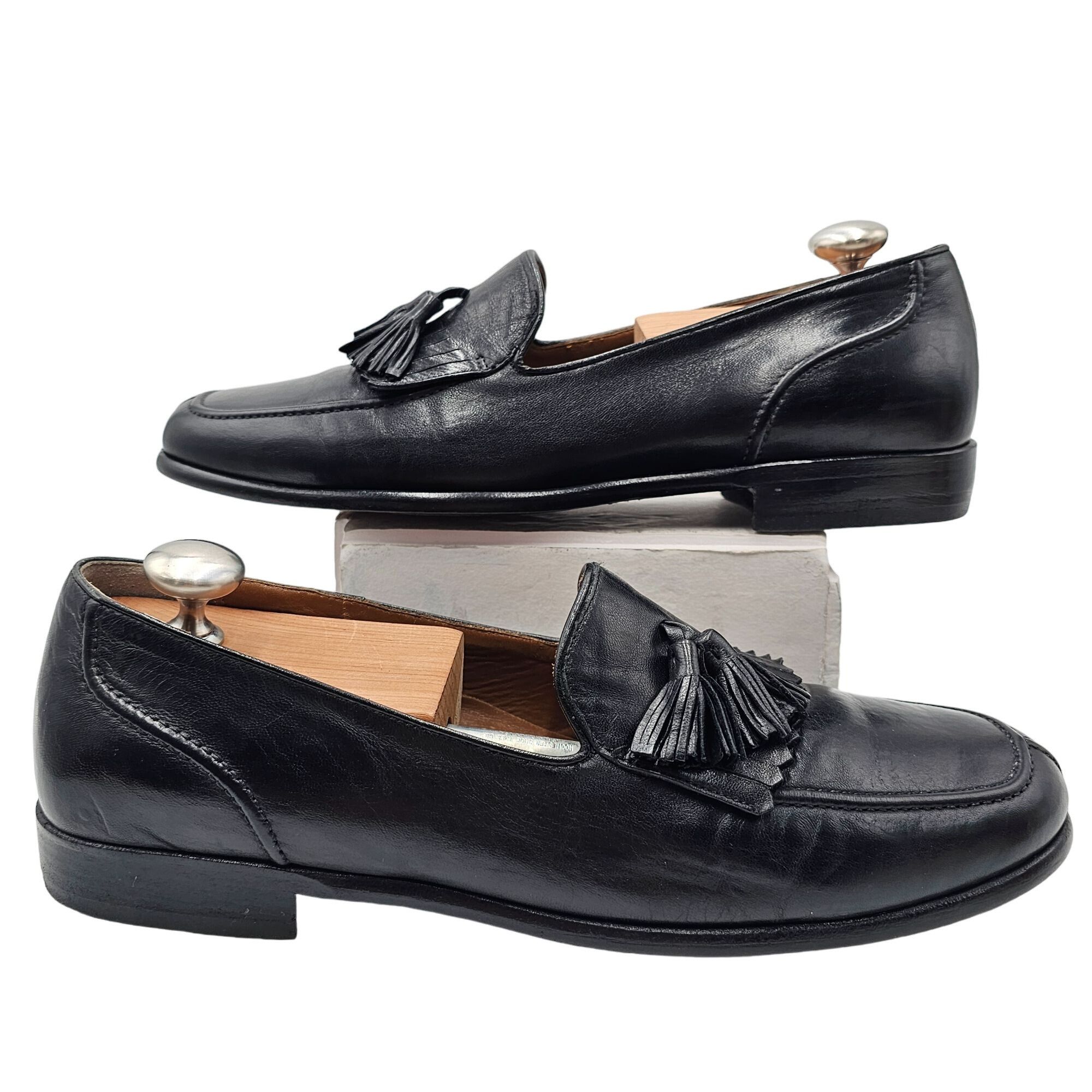 Bragano × Cole Haan Vintage Bragano Italy Dress Shoes Men's 9.5M Black Leather Size US 9.5 / EU 42-43 - 6 Thumbnail