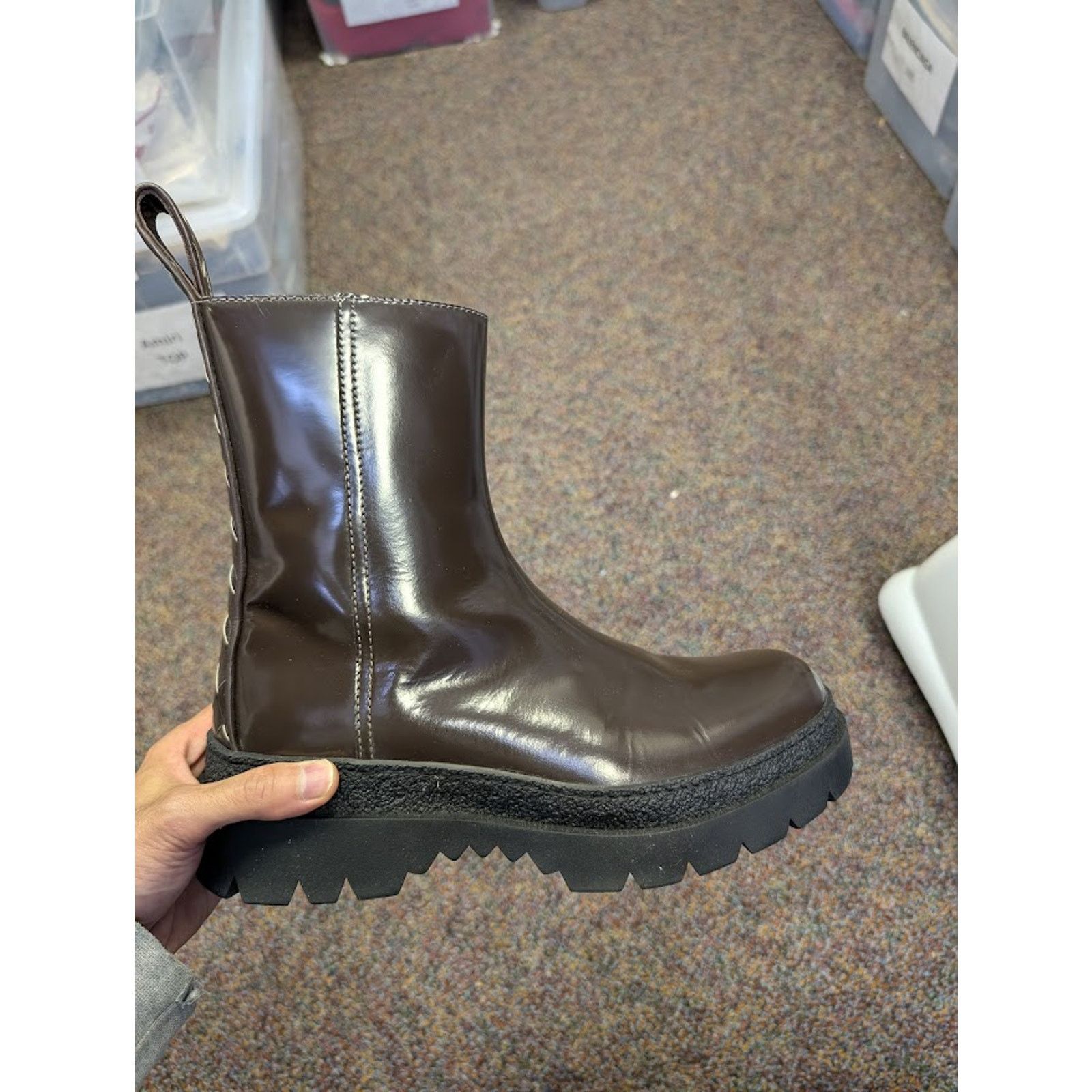 Bottega Veneta o1rshd1 Texas Calf Highway Ankle Boot in Fondant/Black Size US 13 / EU 46 - 9 Thumbnail