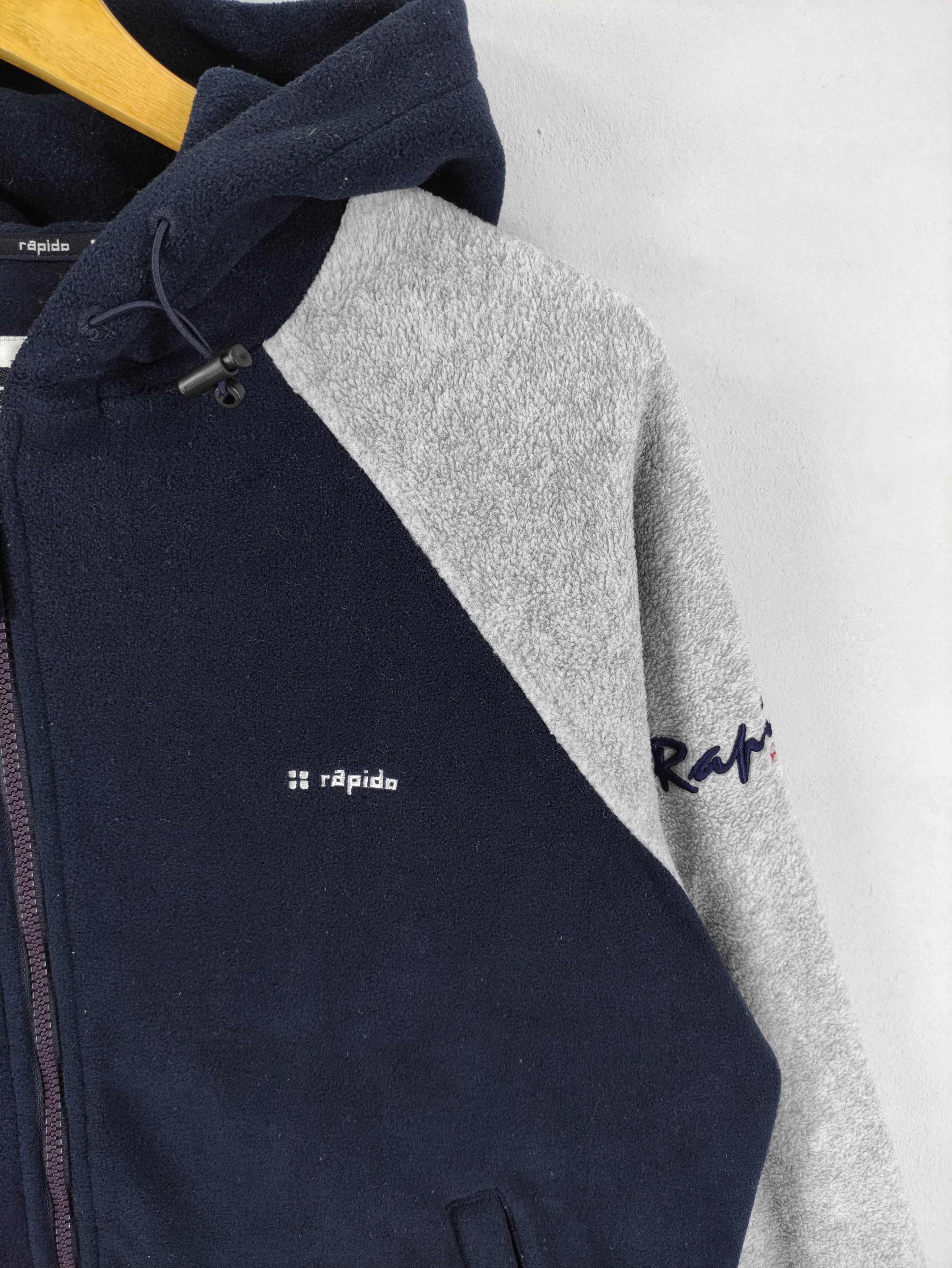 Japanese Brand Vintage Rapido Fleece Hoodie Jacket Zipper Size US L / EU 52-54 / 3 - 3 Thumbnail