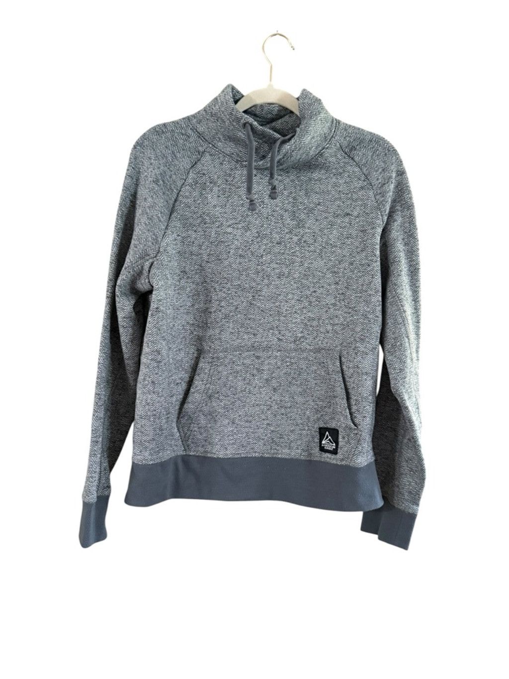 American Eagle Outfitters Men's American Eagle Gray Herringbone Cowl Neck Sweatshirt M Size US M / EU 48-50 / 2 - 2 Thumbnail