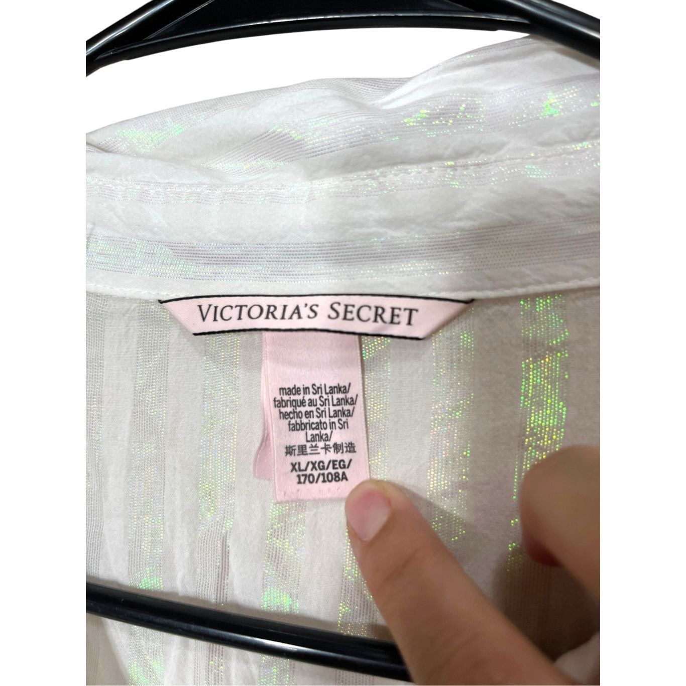 Victoria's Secret Victoria's Secret White Long Sleeve Button Up Sleep Shirt Sh Size XL / US 12-14 / IT 48-50 - 5 Thumbnail