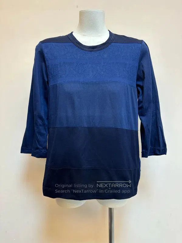 Comme des Garcons Comme des Garçons Blue Cotton Lace Long Sleeve Top . Size S / US 4 / IT 40 - 1 Thumbnail