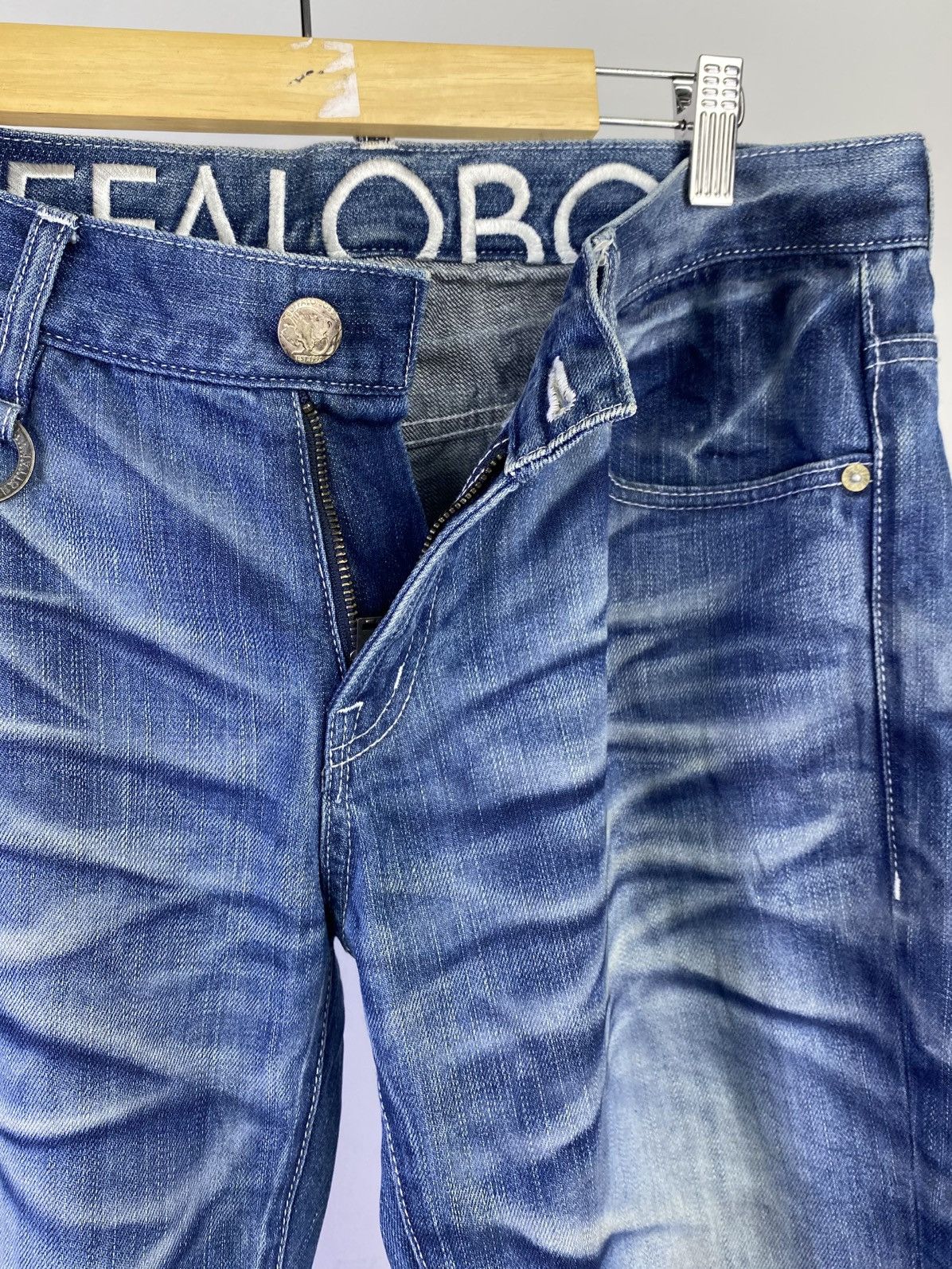 BUFFALO BOBS Buffalo Bobs 00s Honeycomb Washed Denim Japan Size US 32 / EU 48 - 12 Thumbnail