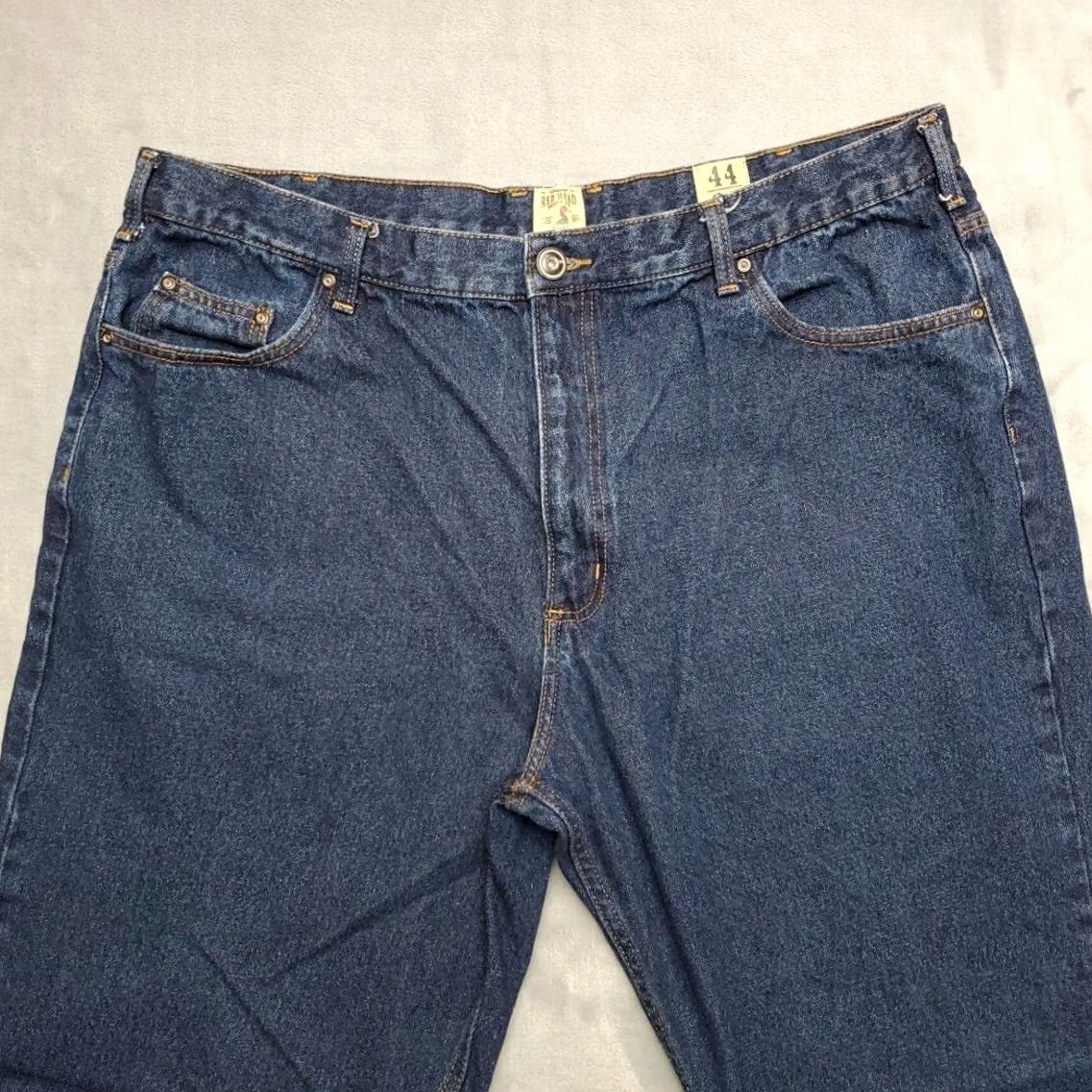 Vintage Rustler Red Head Jeans 44x34 Blue Denim 100% Cotton Outdoor Classic Casual Mens Jeans Straight Belt Loops 5-Pocket Denim Blue Size US 44 / EU 60 - 3 Thumbnail